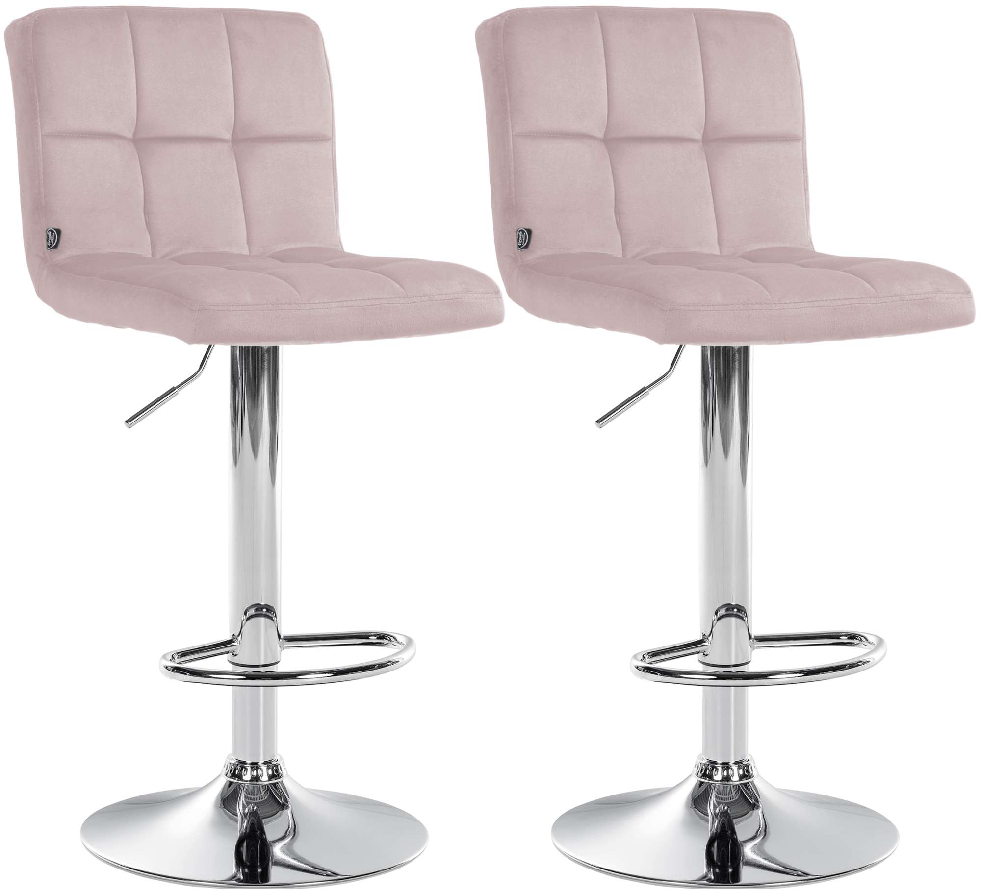 Lot de 2 tabourets de bar Peru velours