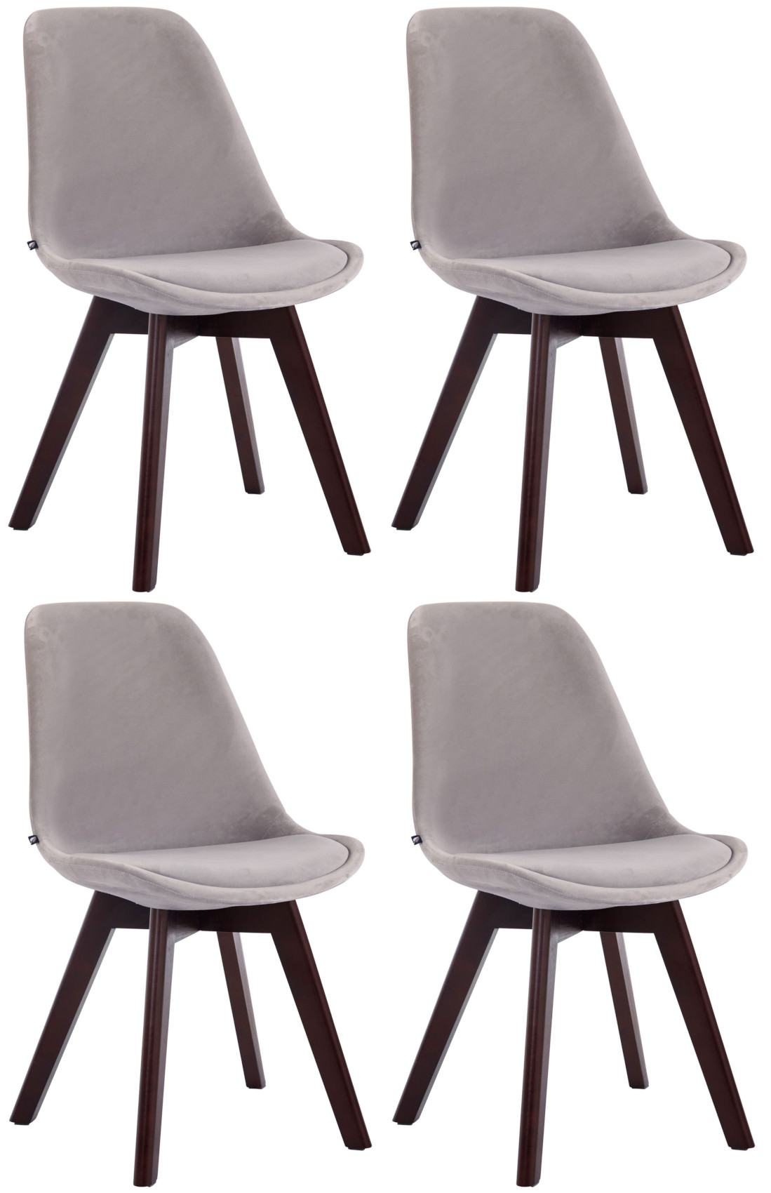 Lot de 4 Chaises de salle à manger Borneo V2 en velours