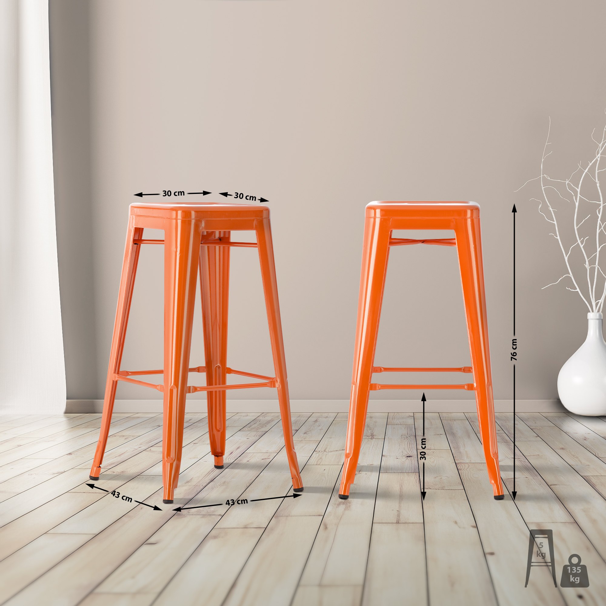 Lot de 4 tabourets de bar Joshua