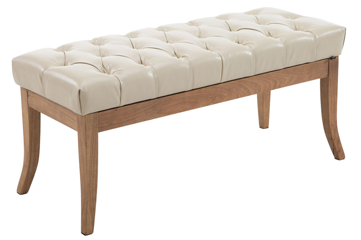 Banc Ramses similicuir antique clair