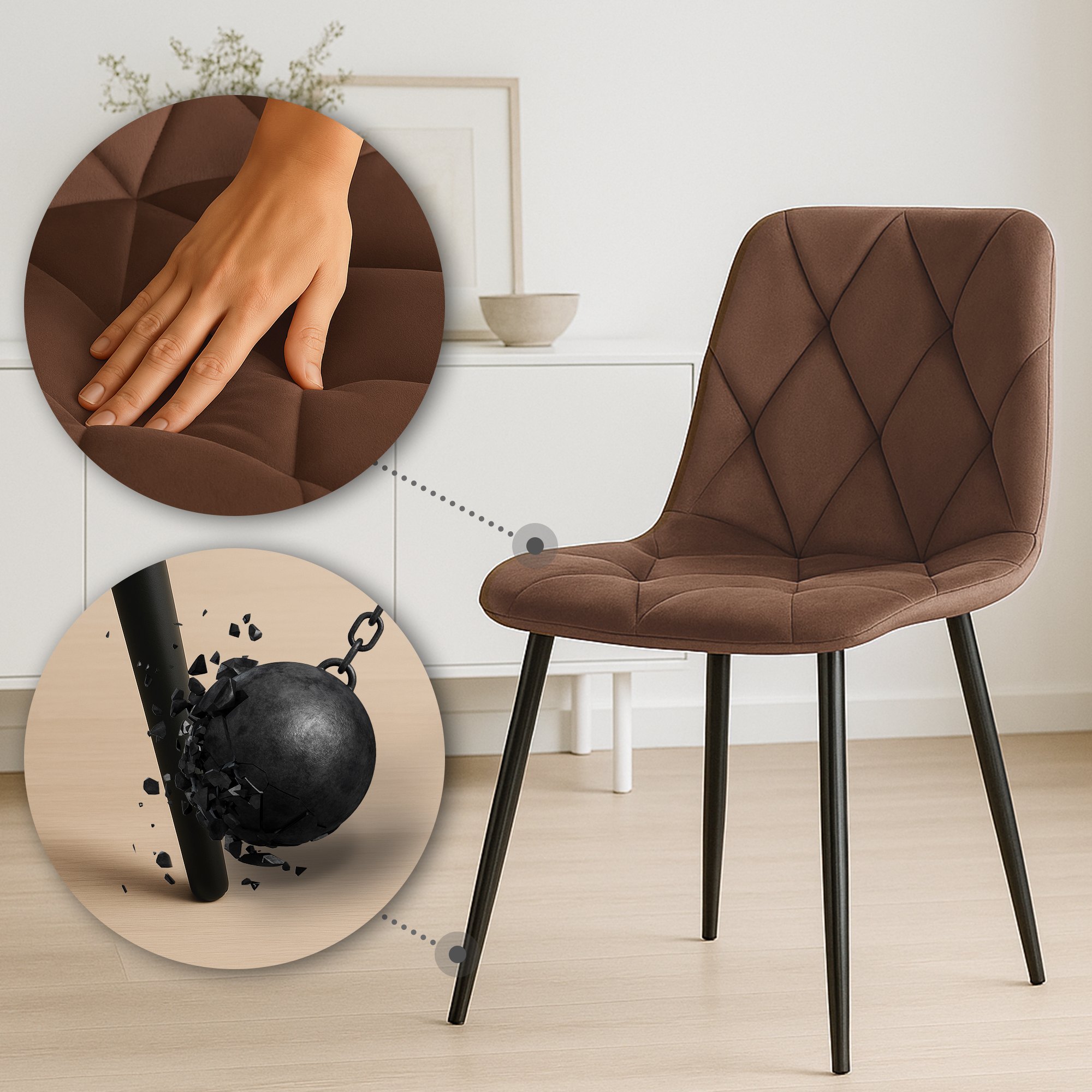 Lot de 2 chaises de salle à manger Clairton