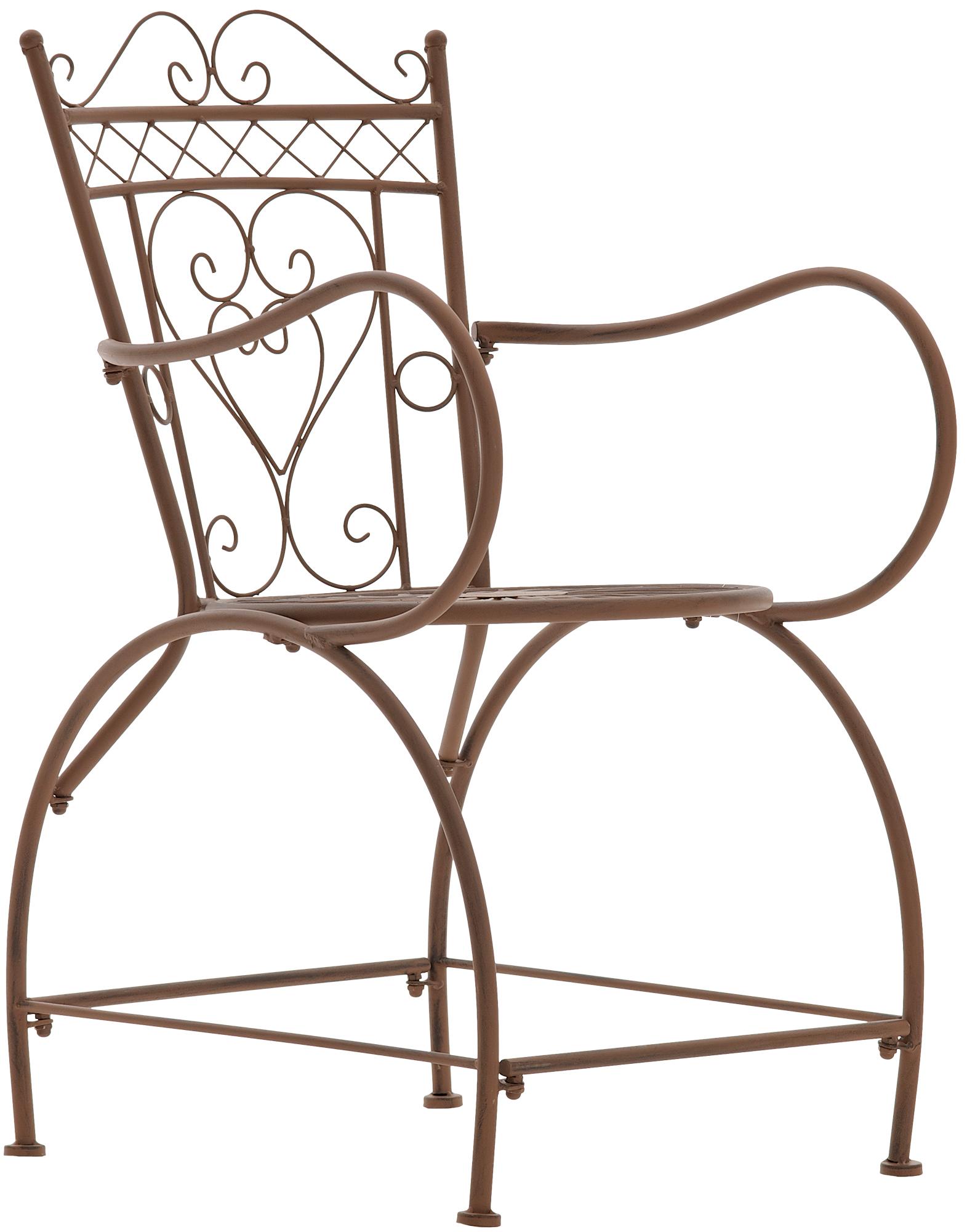 Chaise d'extérieur Sheela en fer avec accoudoirs et repose-pieds