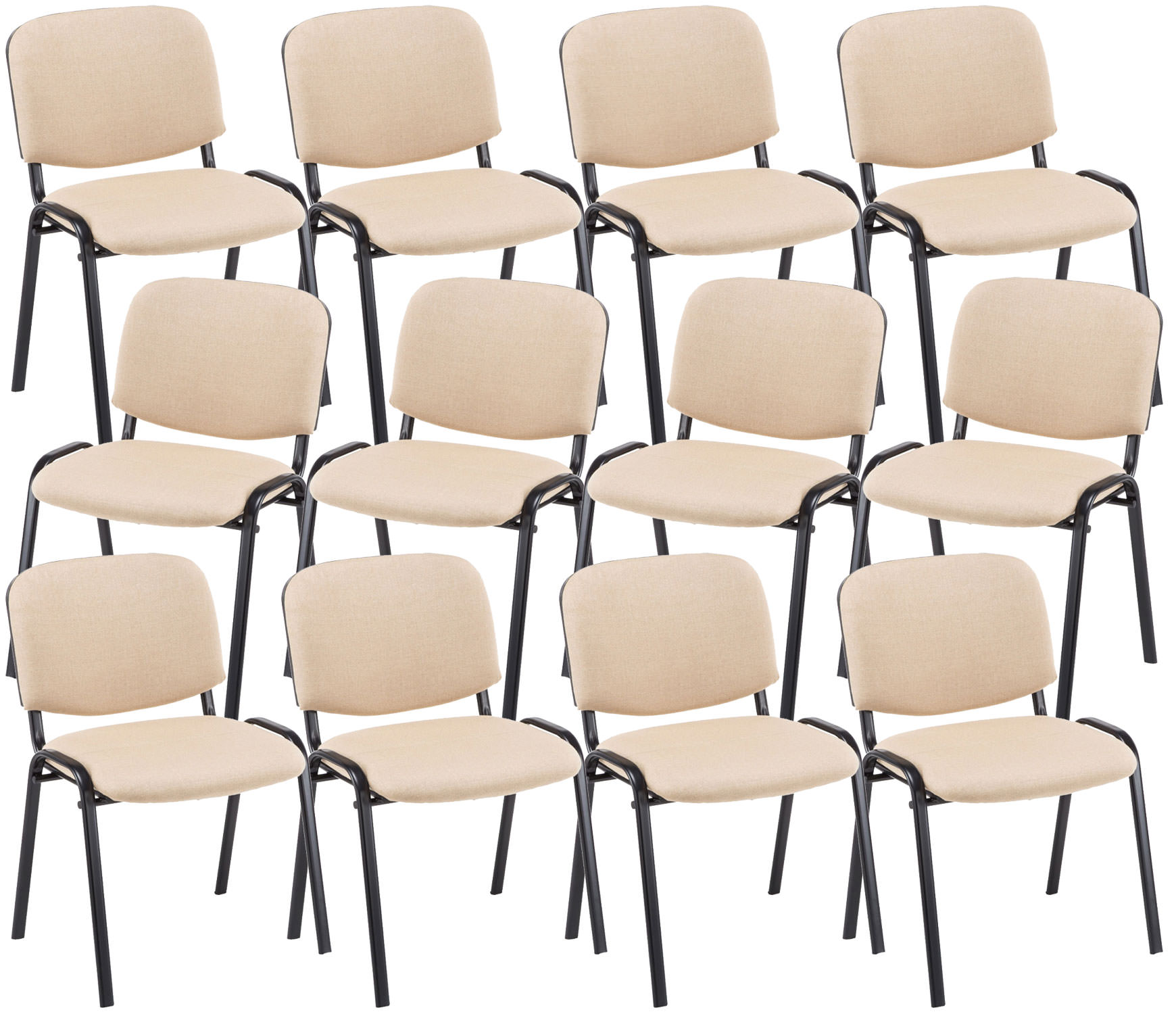 Lot de 12 chaises empilables Ken en tissu