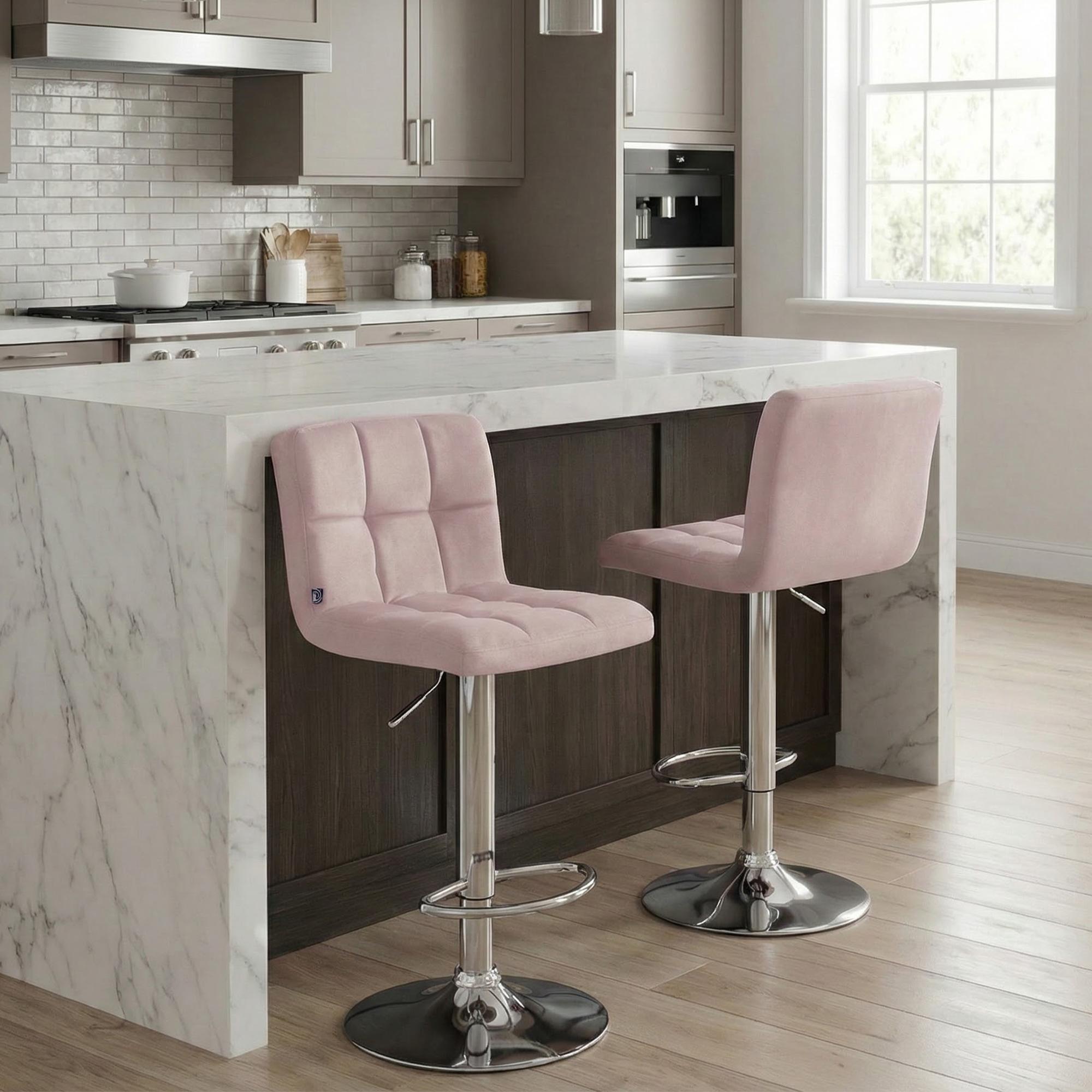 Lot de 2 tabourets de bar Peru velours