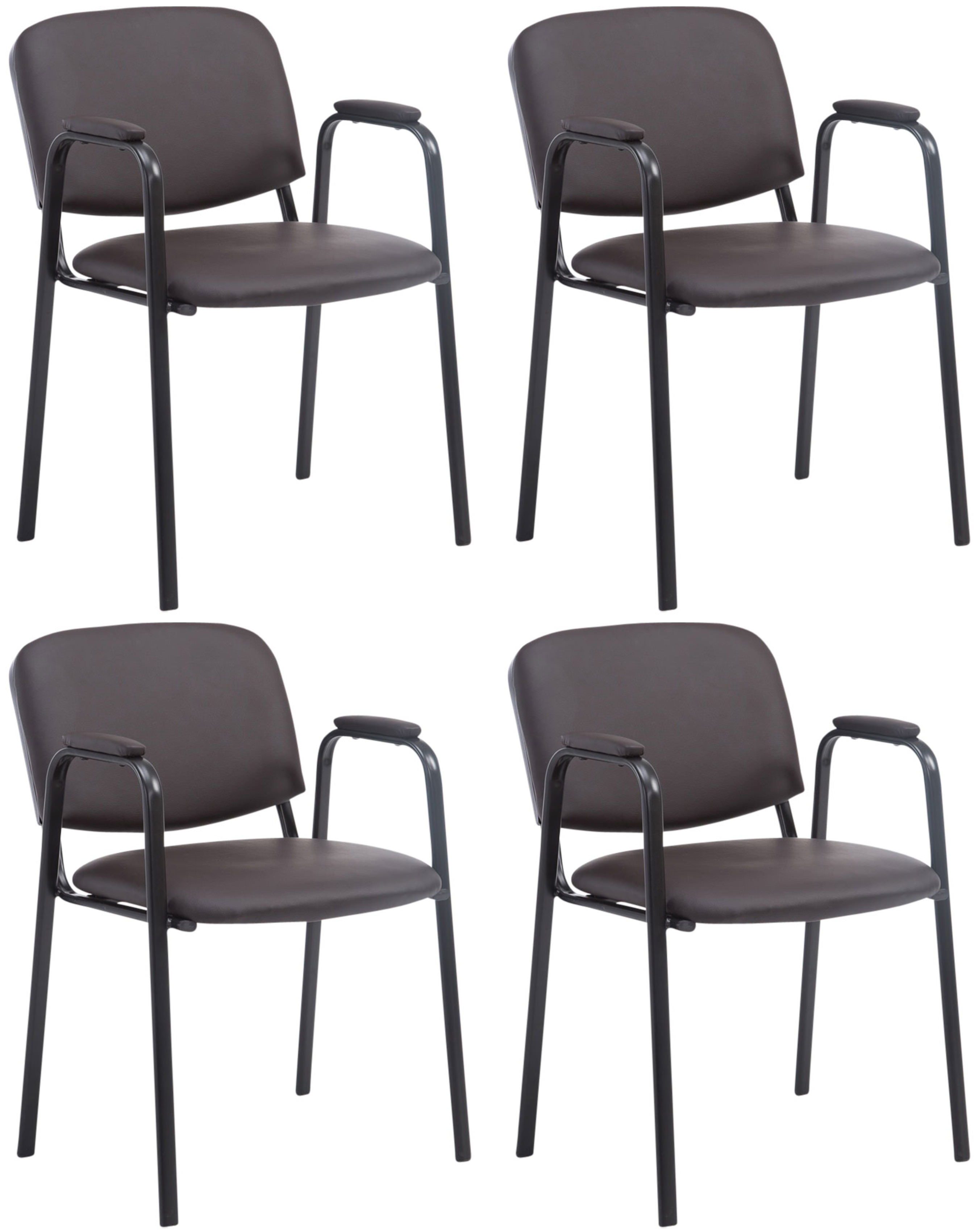 Lot de 4 chaises empilables Ken Pro en simili cuir