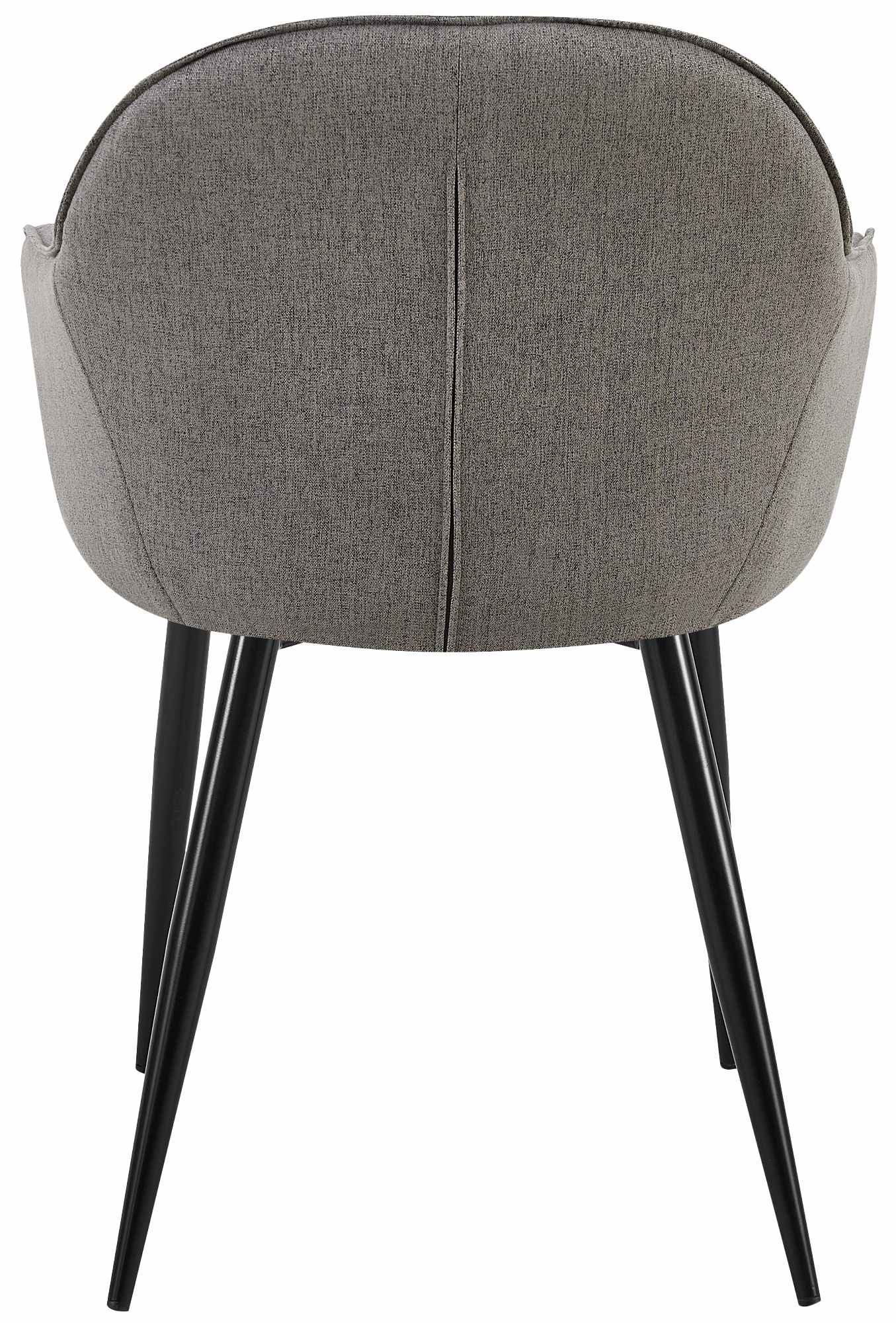 Lot de 2 Chaises de salle à manger Boise en Tissu avec Piètement en Métal noir