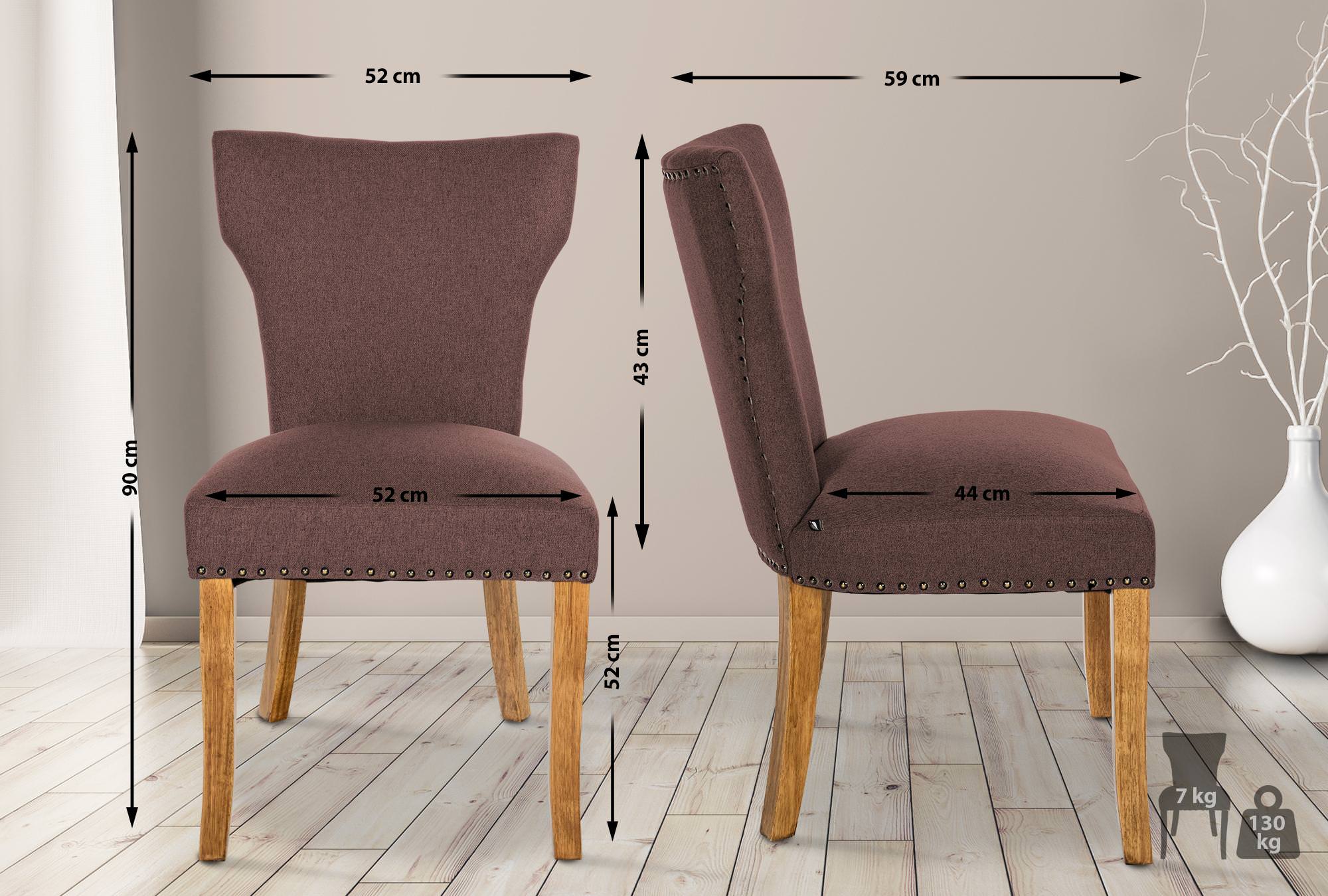 Lot de 2 chaises de salle à manger Zadar tissu