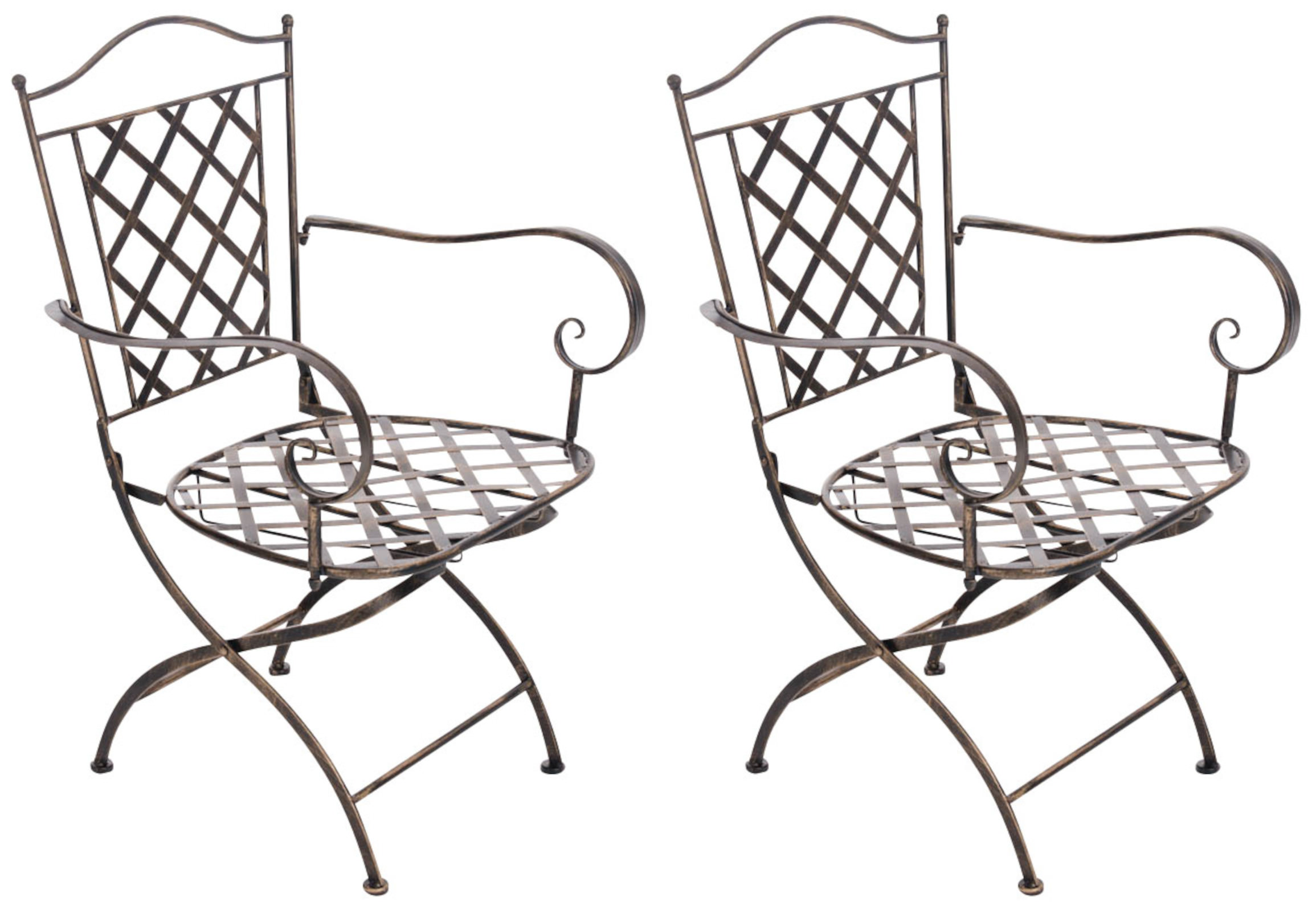 Lot de 2 chaises de jardin pliables Adara en fer