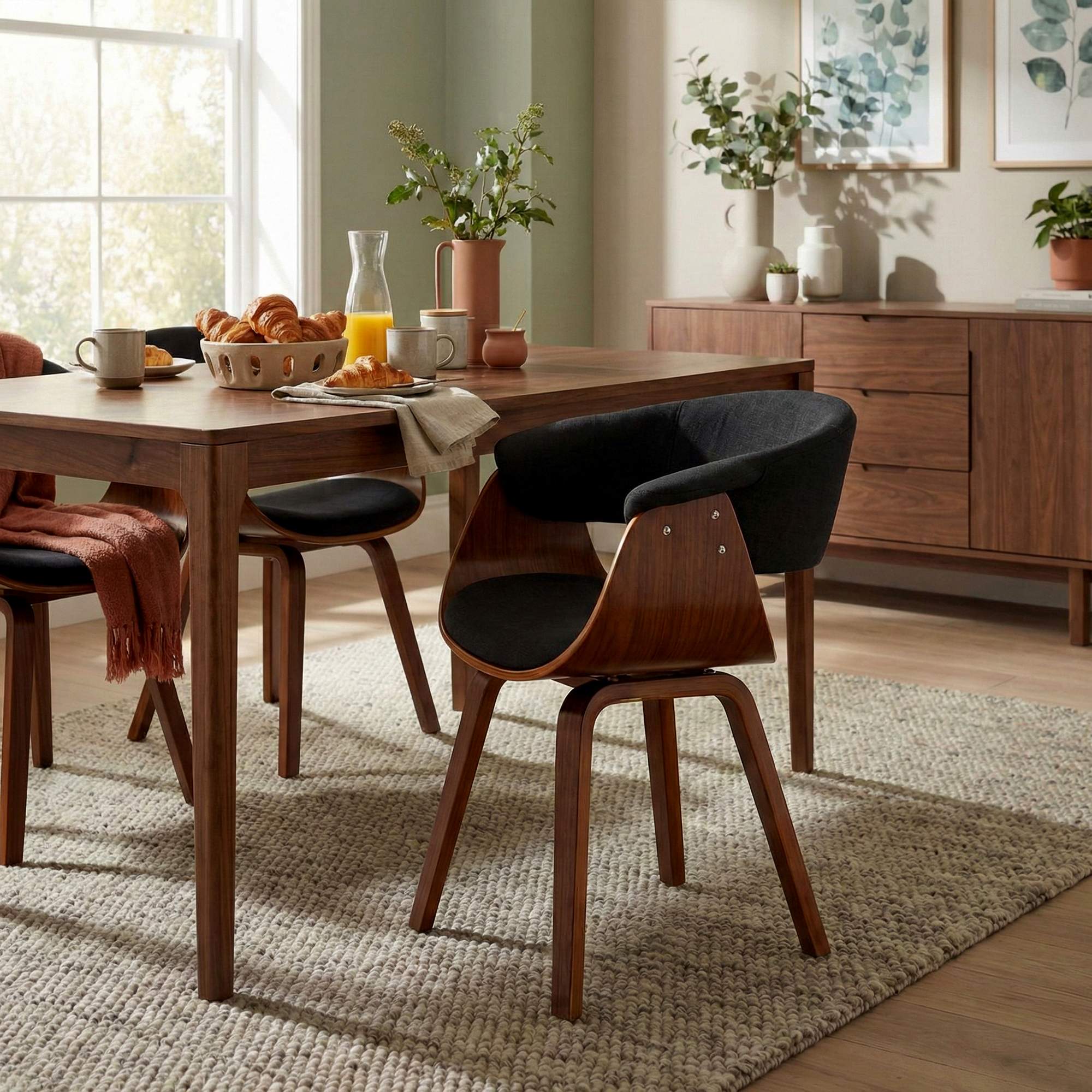 Lot de 2 chaises de salle a manger Bruce en tissu