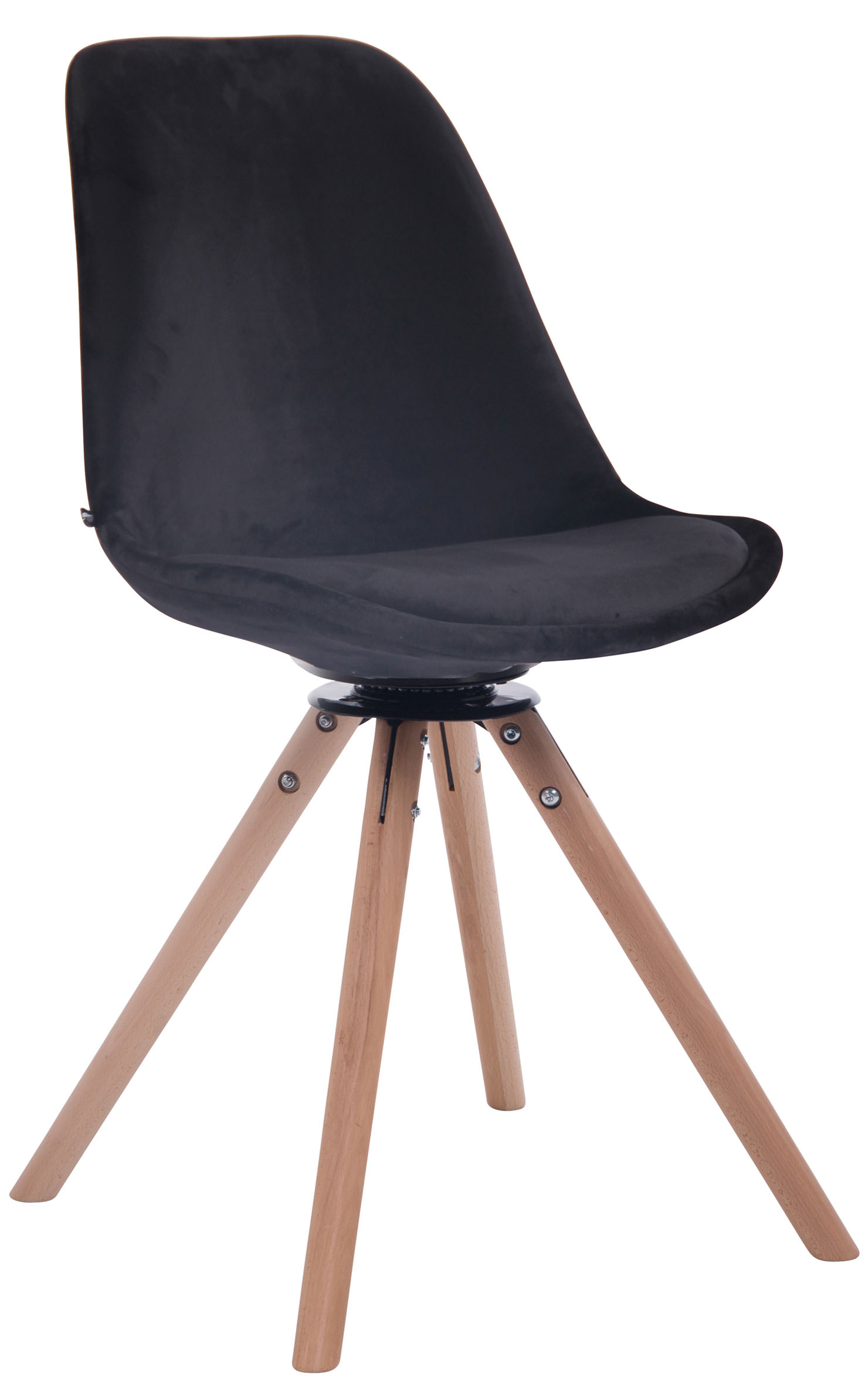 Chaise de salle à manger Troyes Pivotant en velours avec piétement rond