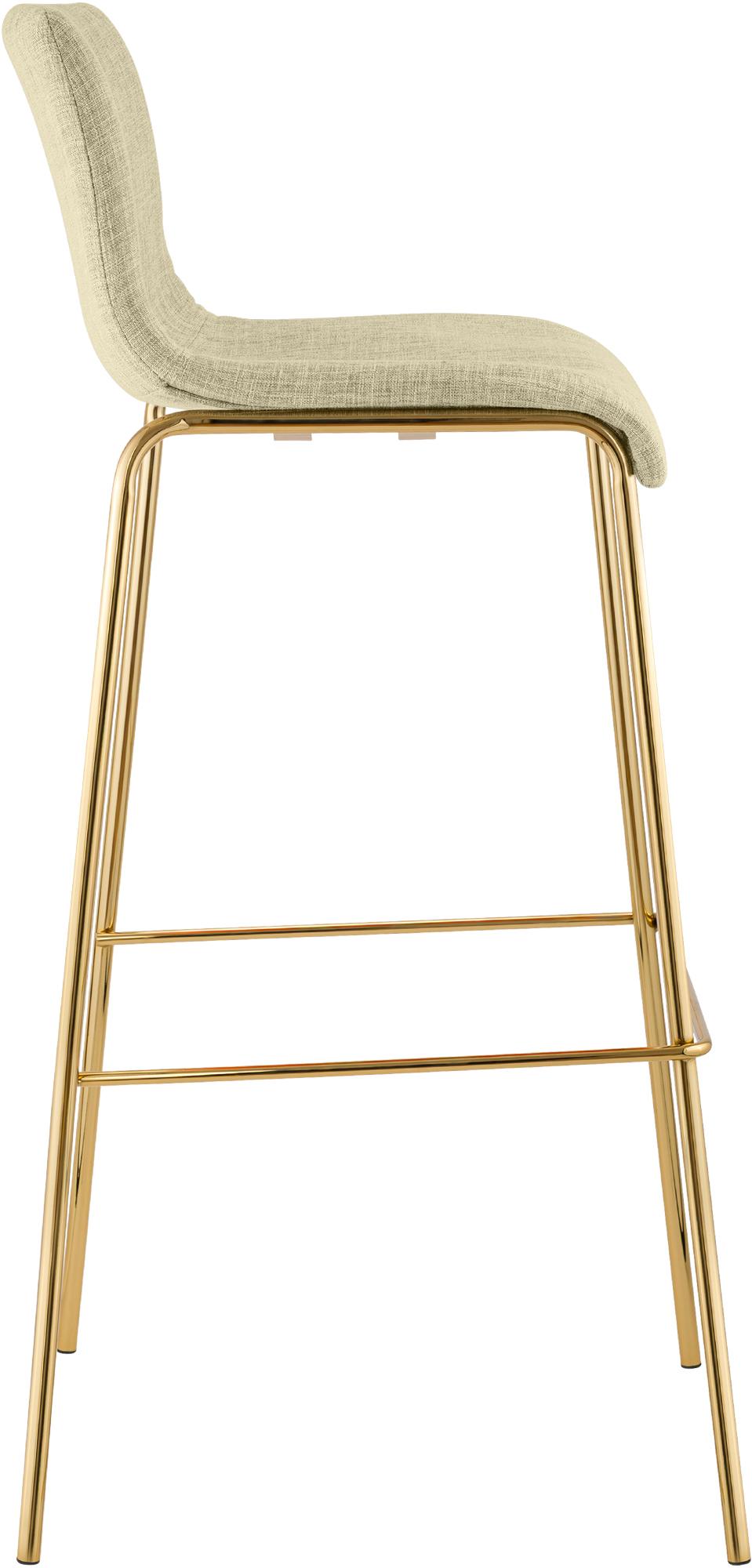 Tabouret de bar Hover tissu cadre à quatre pieds doré