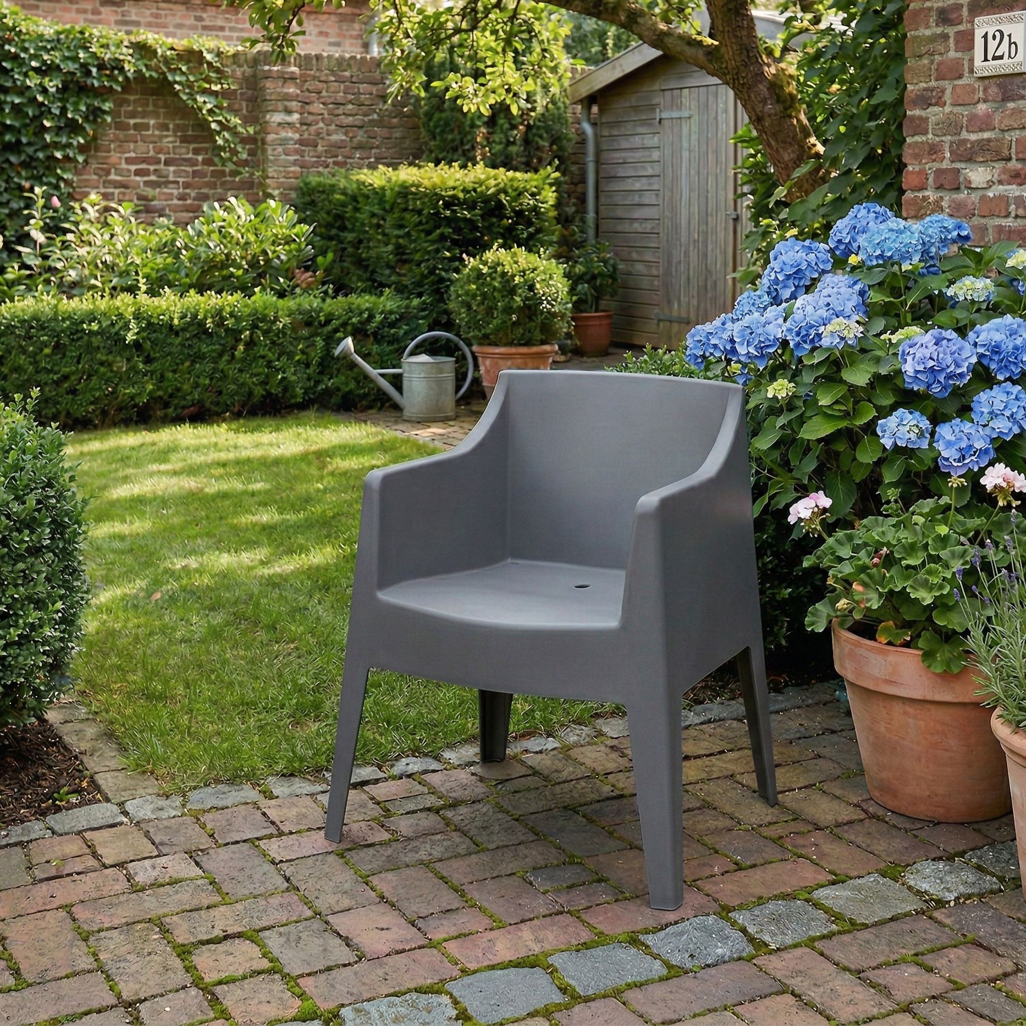 Lot de 6 Chaises de Jardin Bartal Empilables en Polypropylène Résistant aux UV et Intempéries - Fauteuils d'Extérieur Design