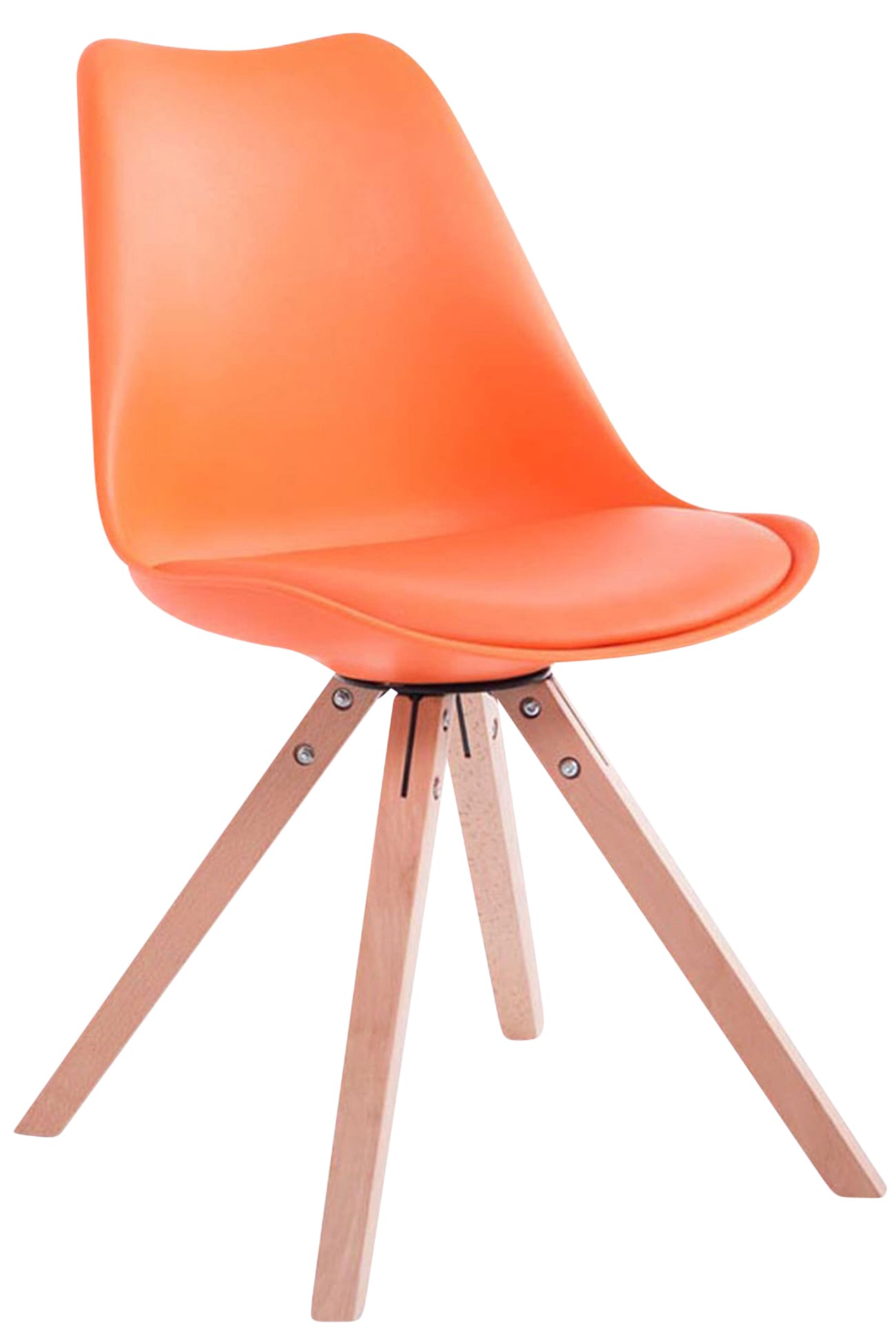 Lot de 4 Chaises de salle à manger Toulouse similicuir Pieds carrés bois