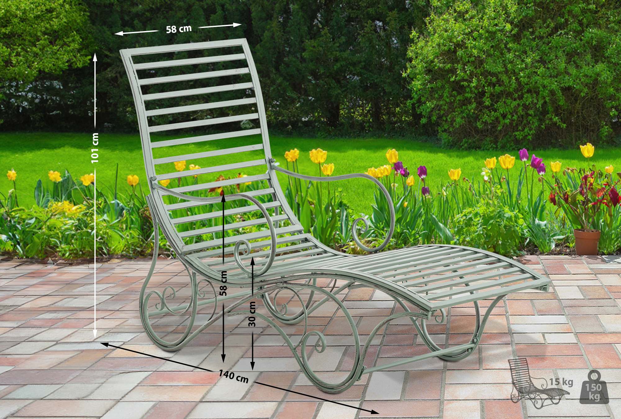 Chaise longue de jardin Amiens