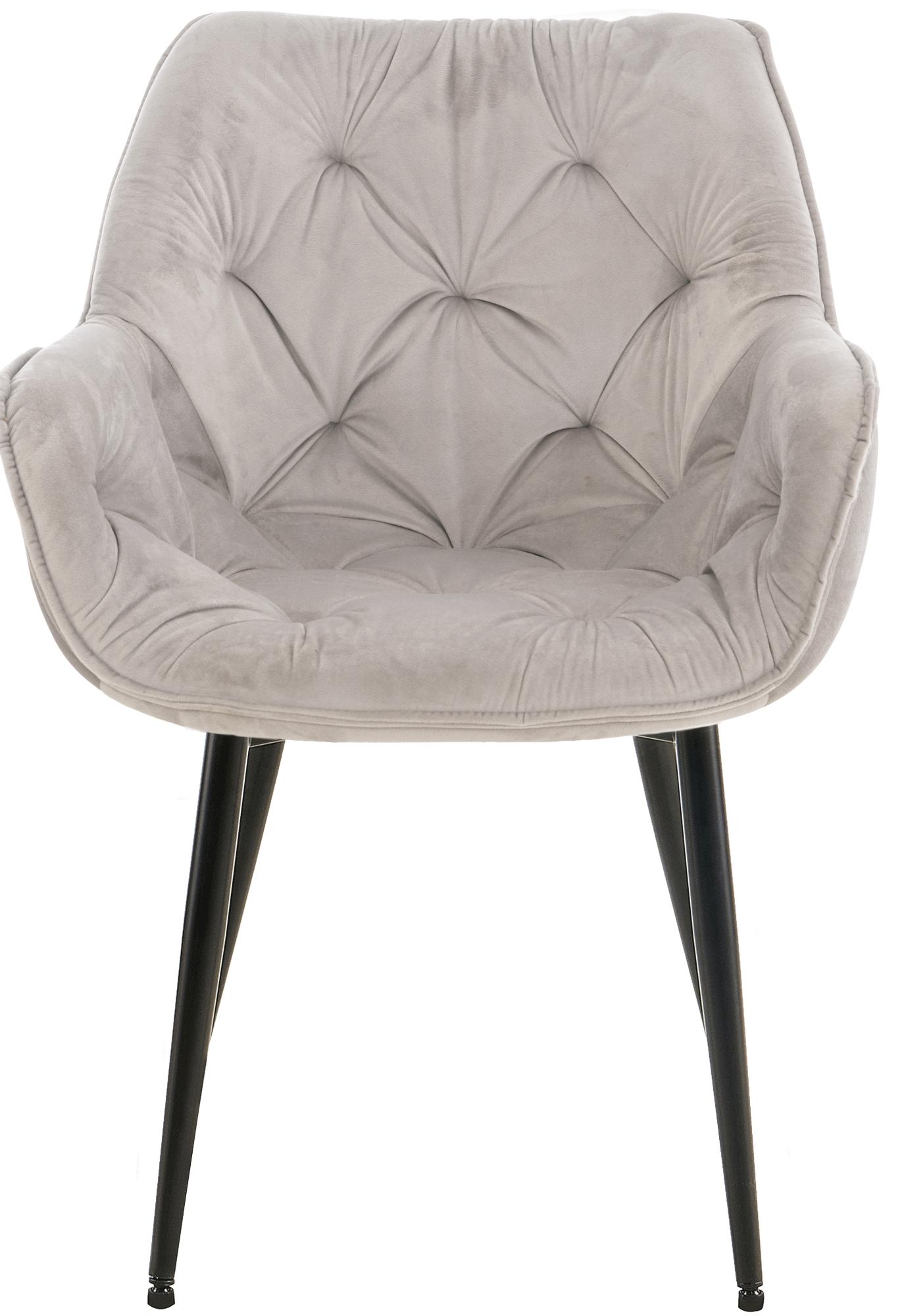 Chaise de salle à manger Tanna en Velours avec Piètement en Métal noir
