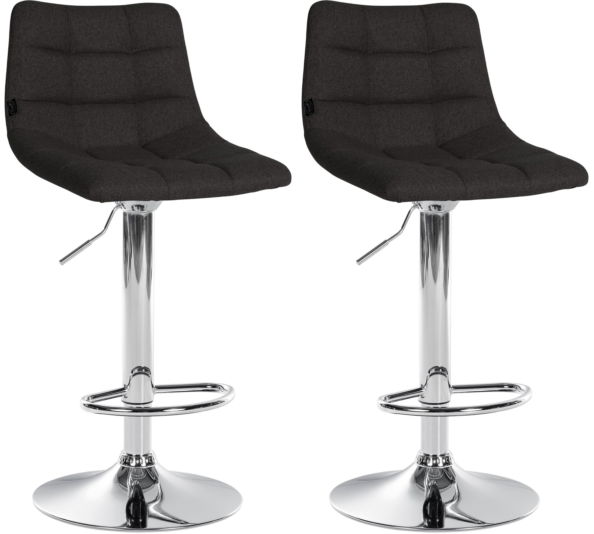 Lot de 2 tabourets de bar Jerry tissu