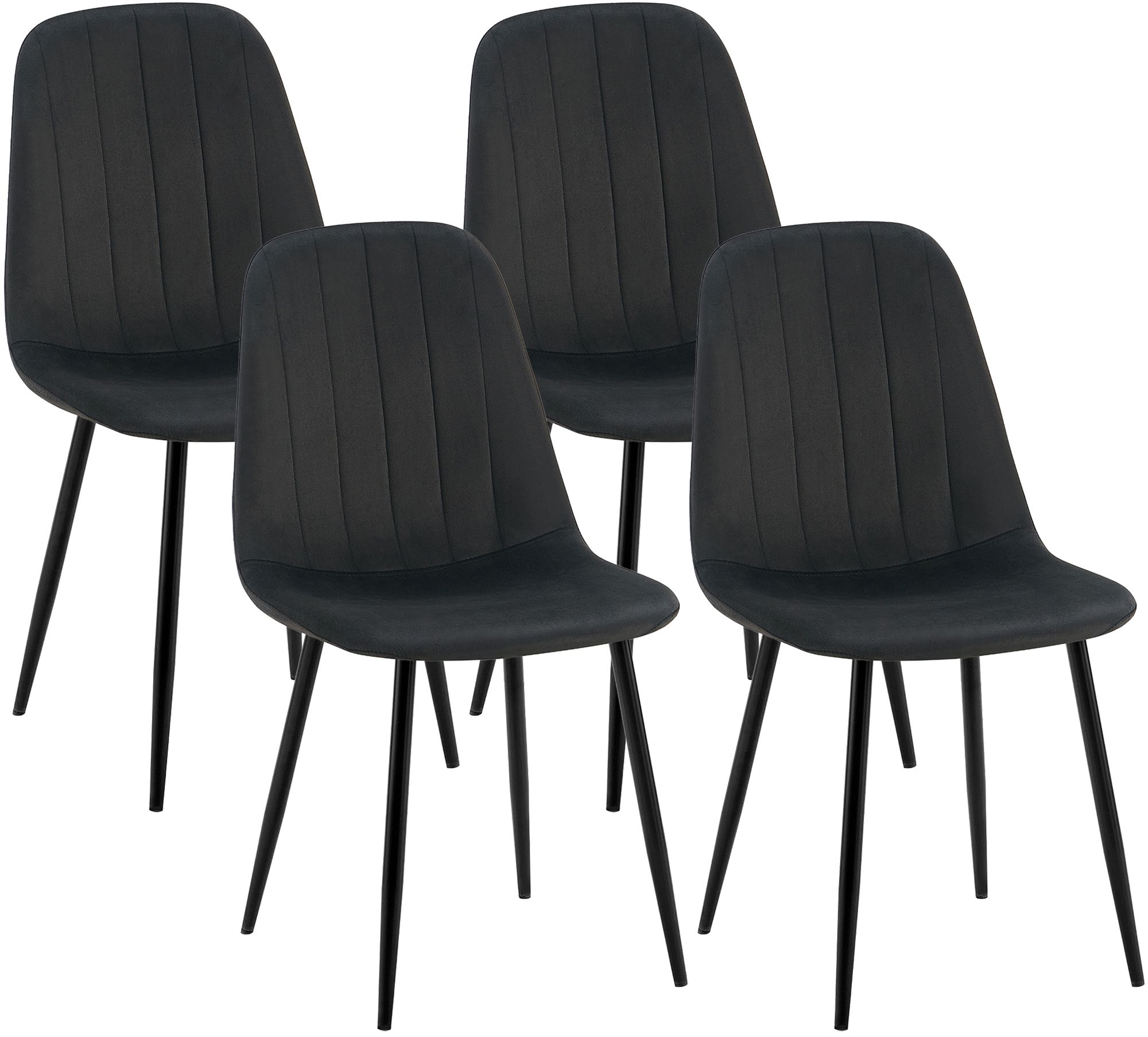 Lot de 4 chaises de salle a manger Baxter en velours