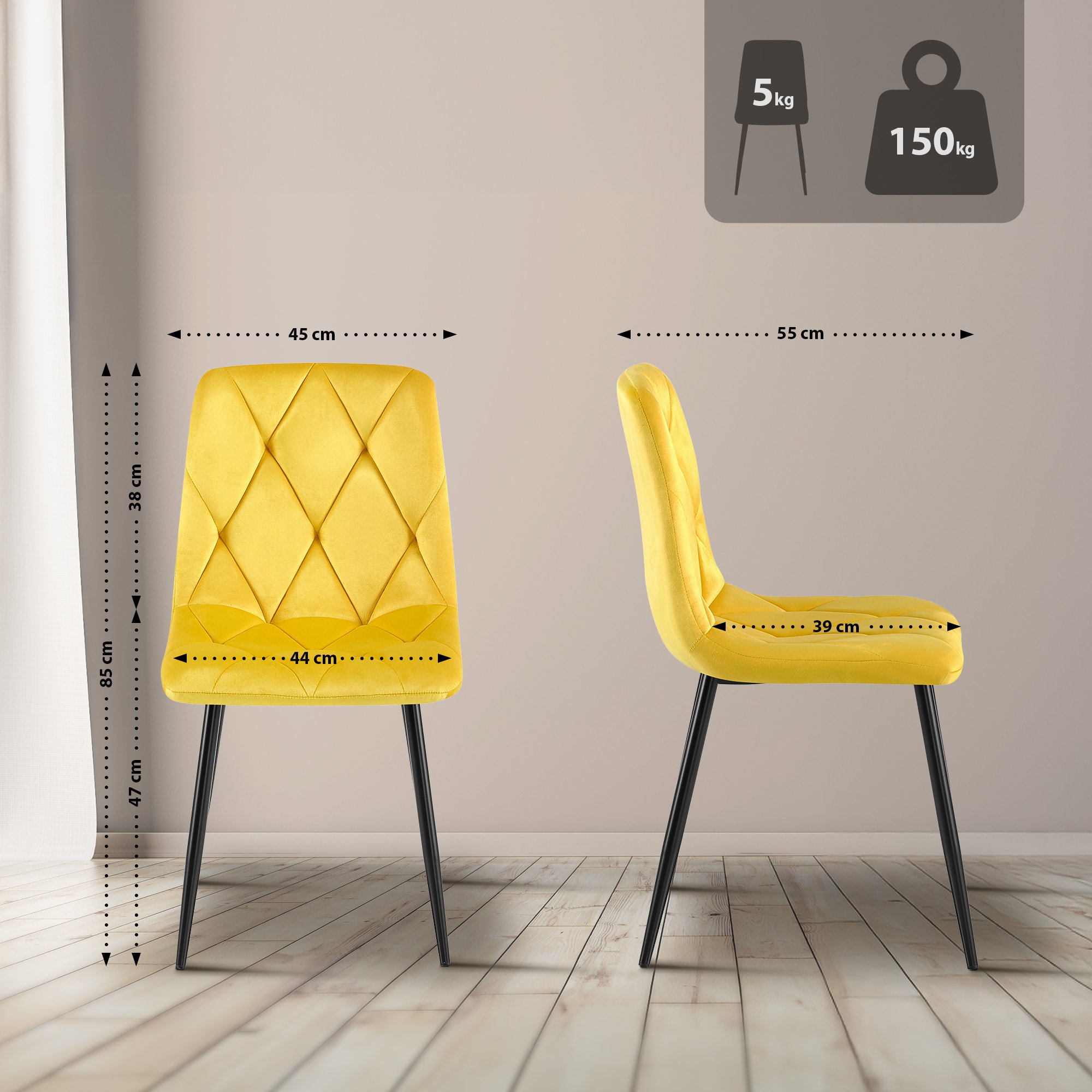 Lot de 2 chaises de salle à manger Clairton