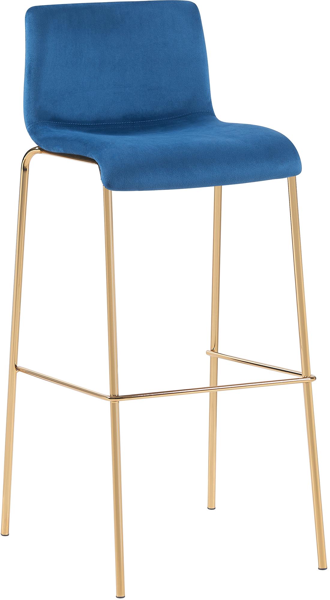 Tabouret de bar Hoover velours piètement 4 pieds or
