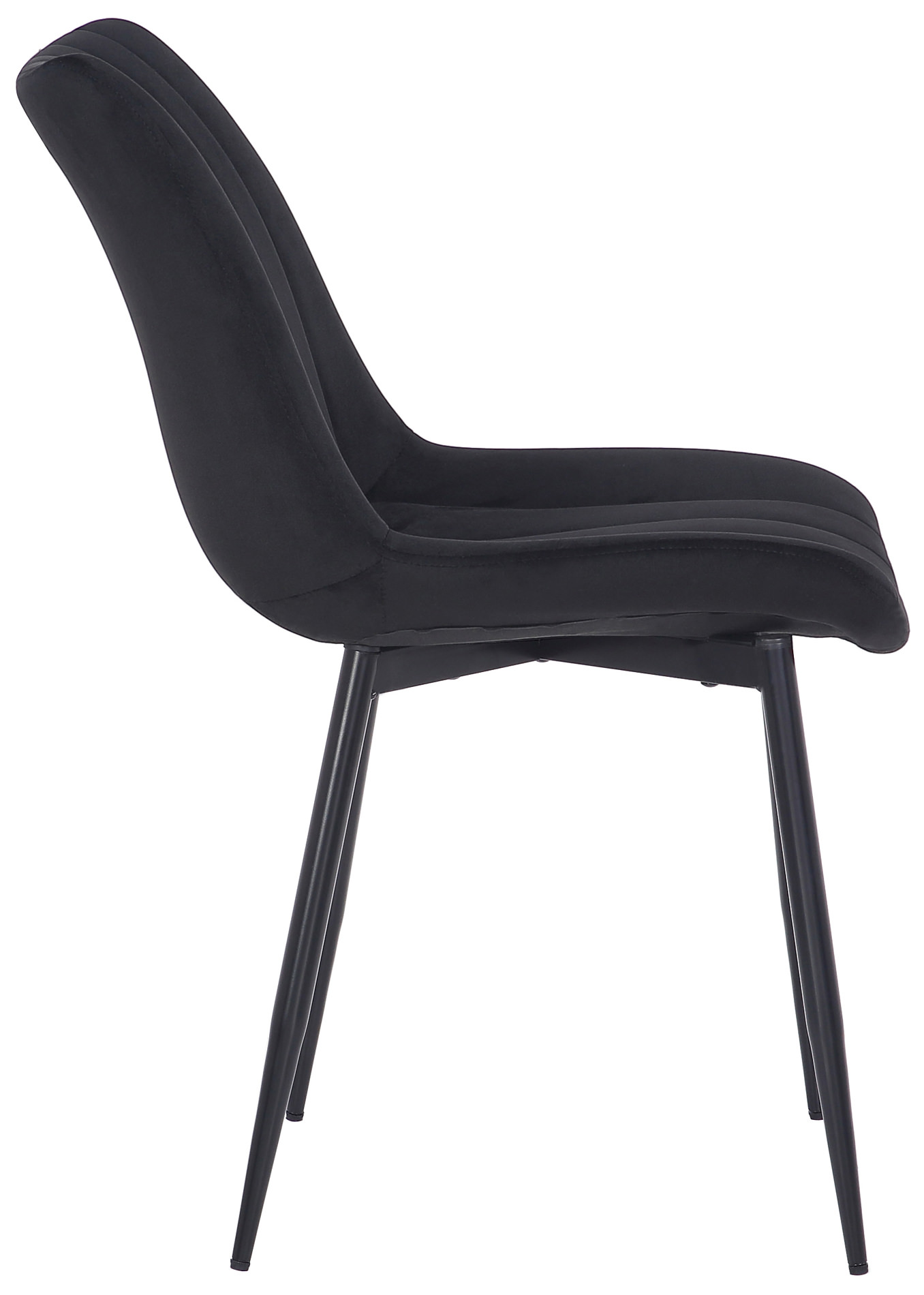 Chaise de salle à manger Rahden en Velours avec Piètement en métal noir