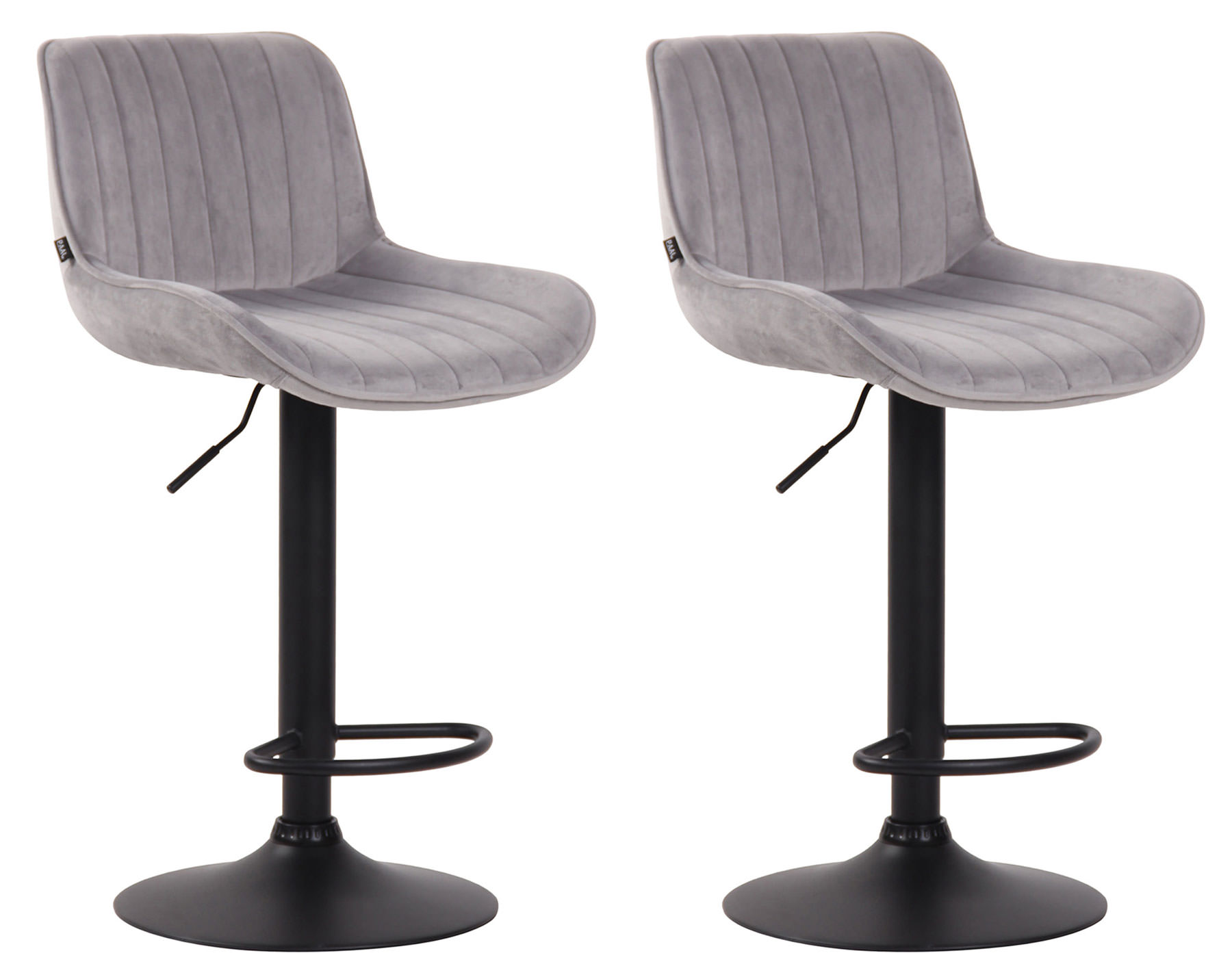 Lot de 2 Tabourets de bar Lentini en Velours Pied trompette en Métal