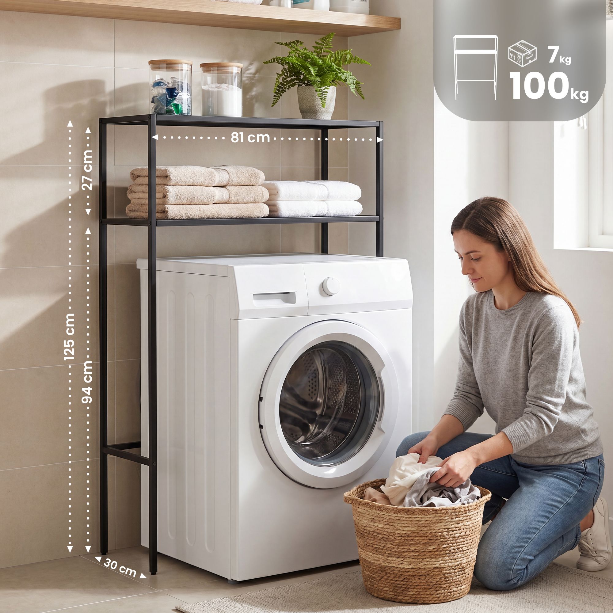 Étagère de rangement pour lave-linge Kendal - Optimisez votre espace