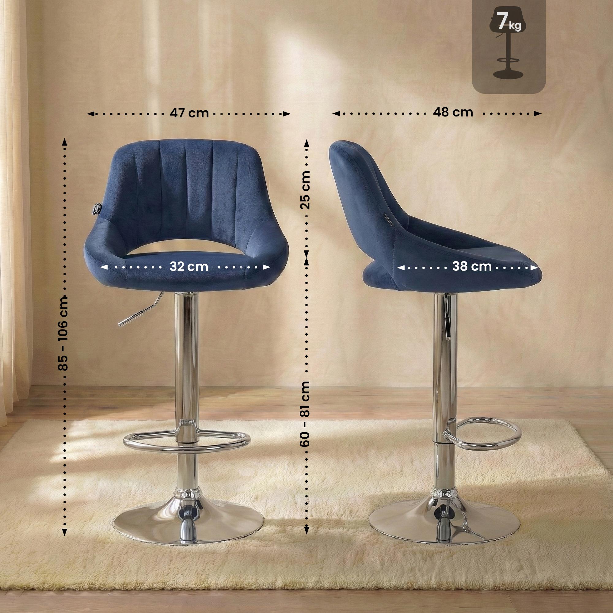 Tabouret de bar Milet en velours