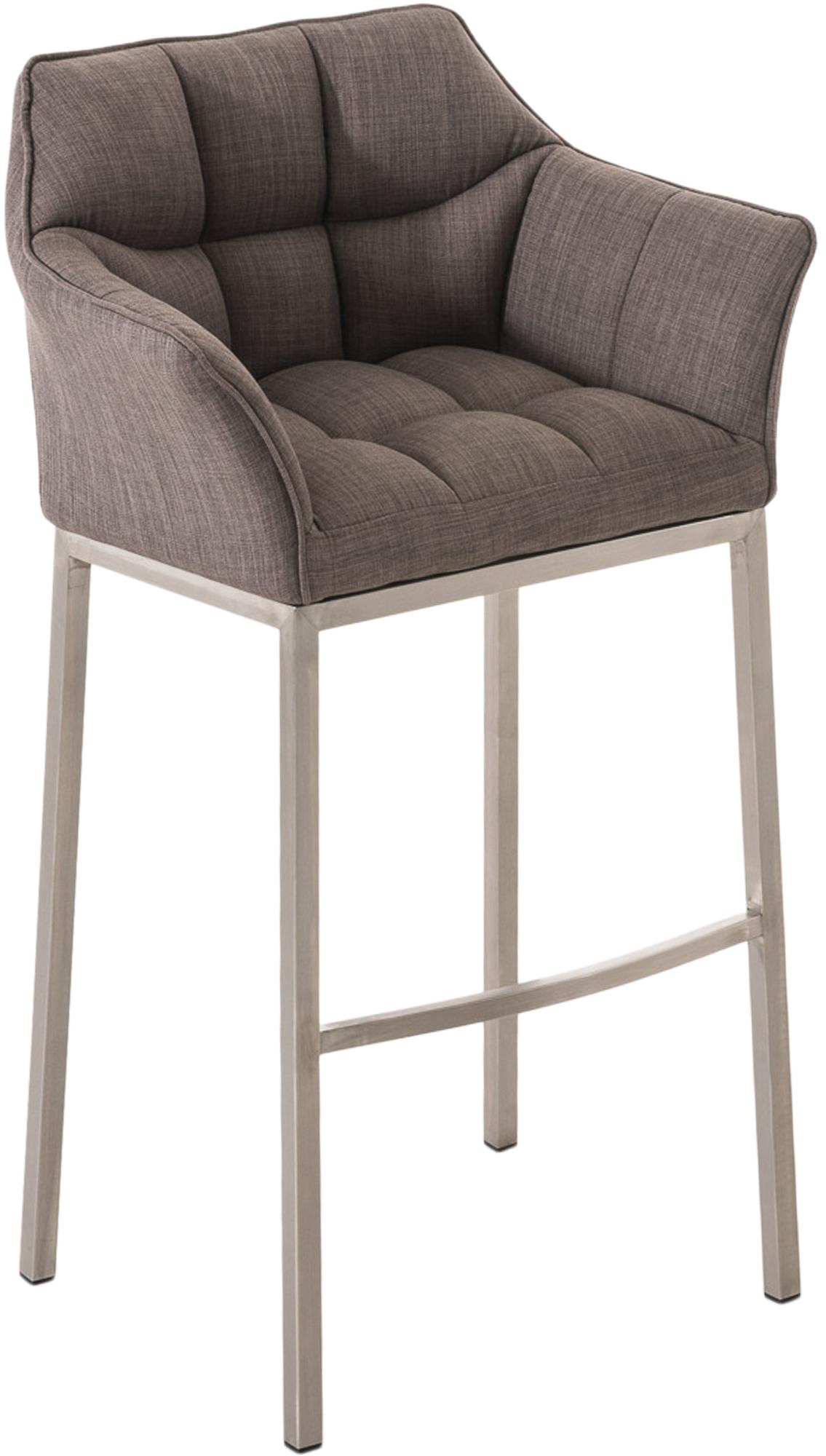 Tabouret de bar Damaso en tissu avec cadre à quatre pieds