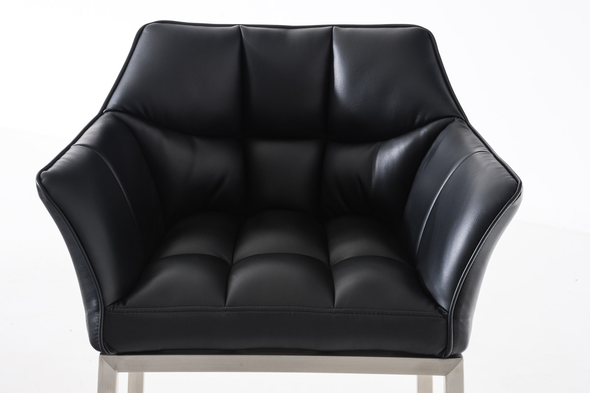Ensemble de 2 tabourets de bar Damaso en similicuir avec piétement en métal