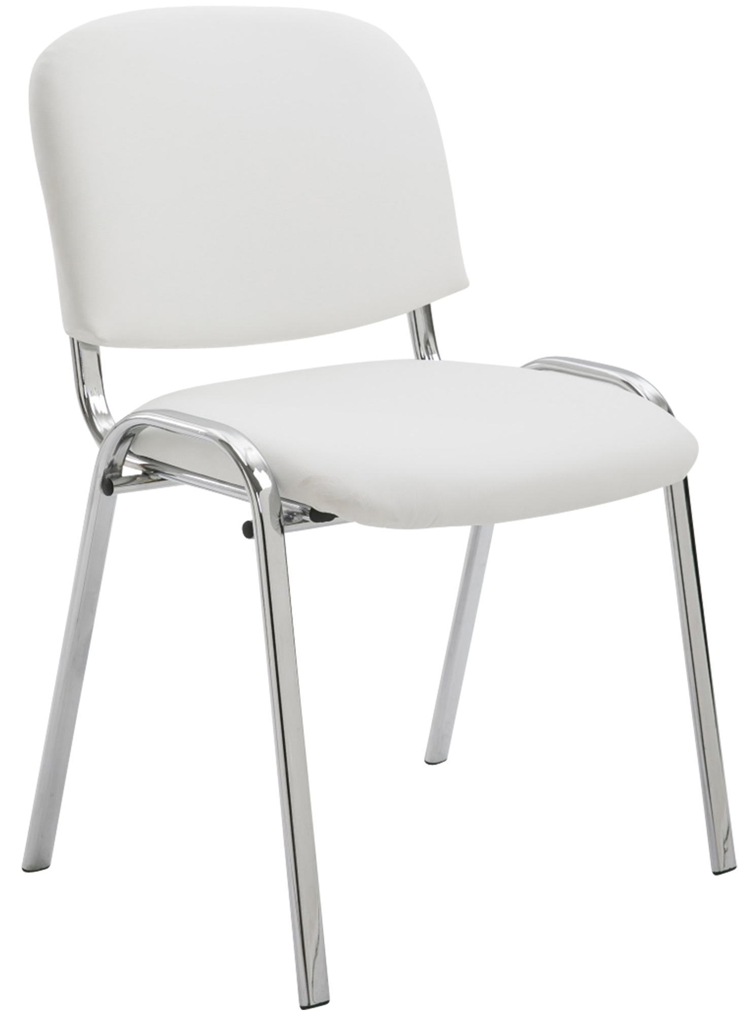 Chaise visiteur Ken en similicuir et piètement en métal chromé
