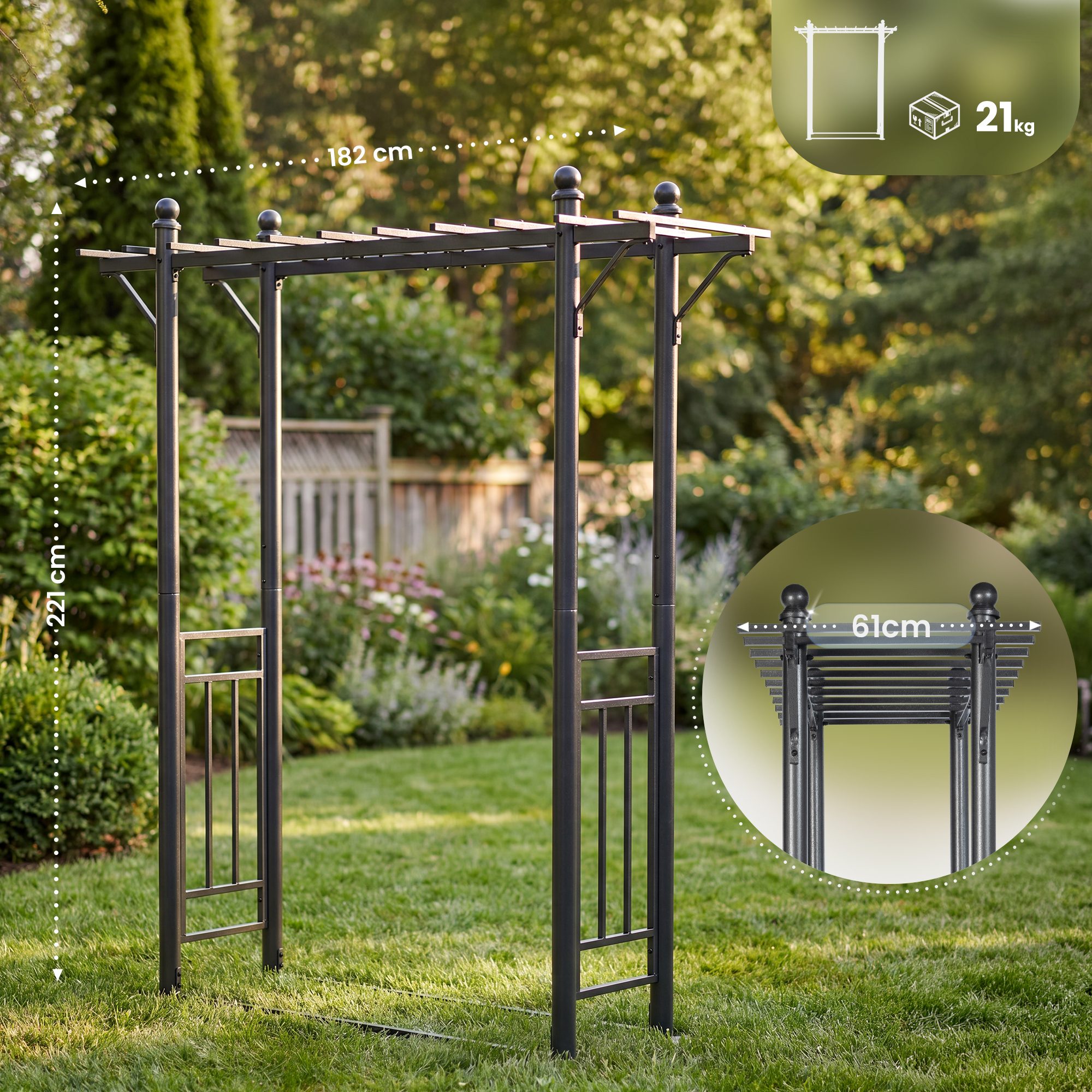 Arche a rosiers pour veranda