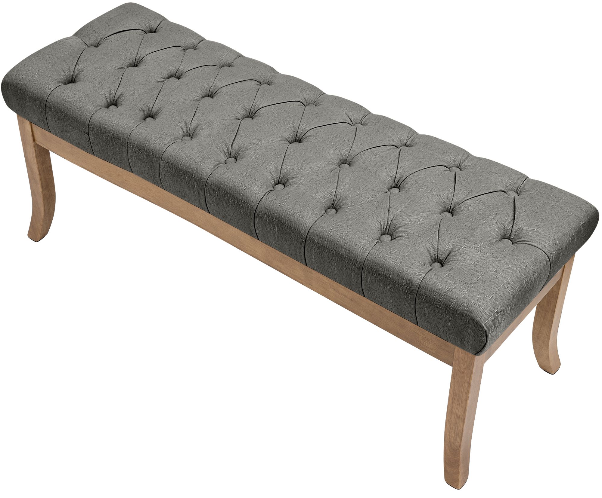 Banquette Ramses en tissu avec piètement en bois clair
