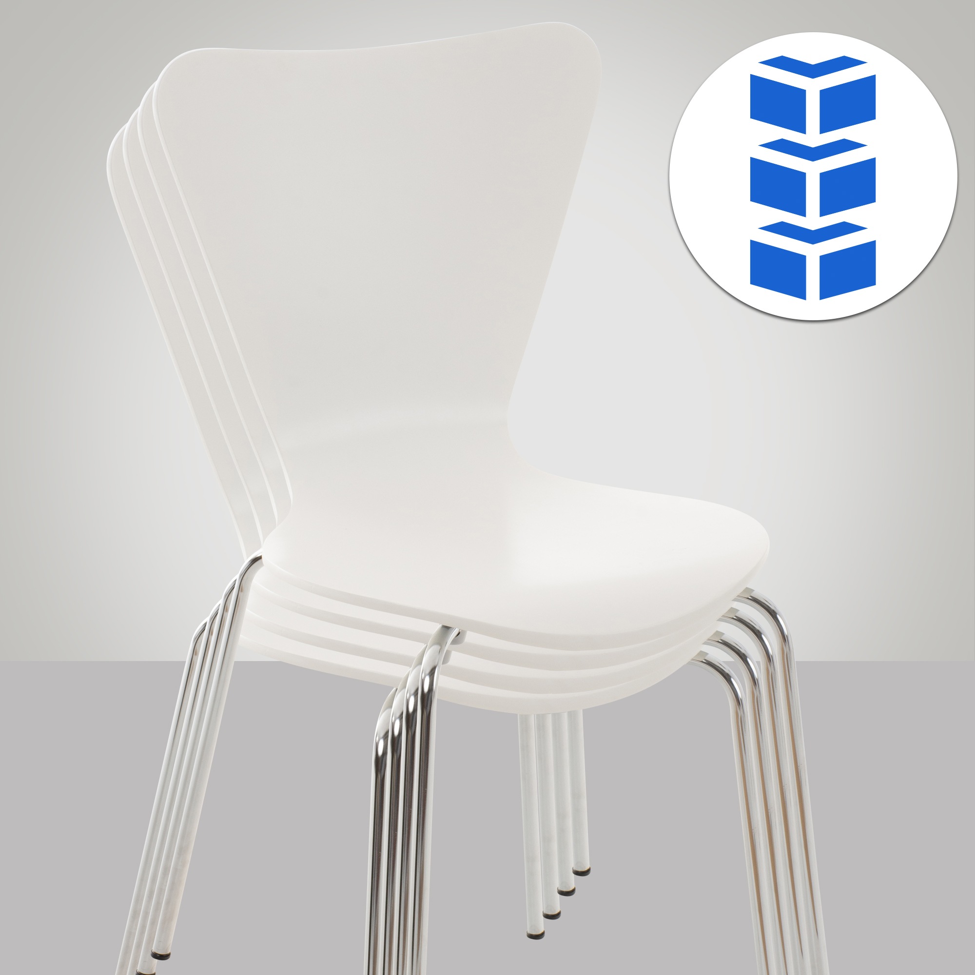 Lot de 8 chaises visiteur empilables Calisto