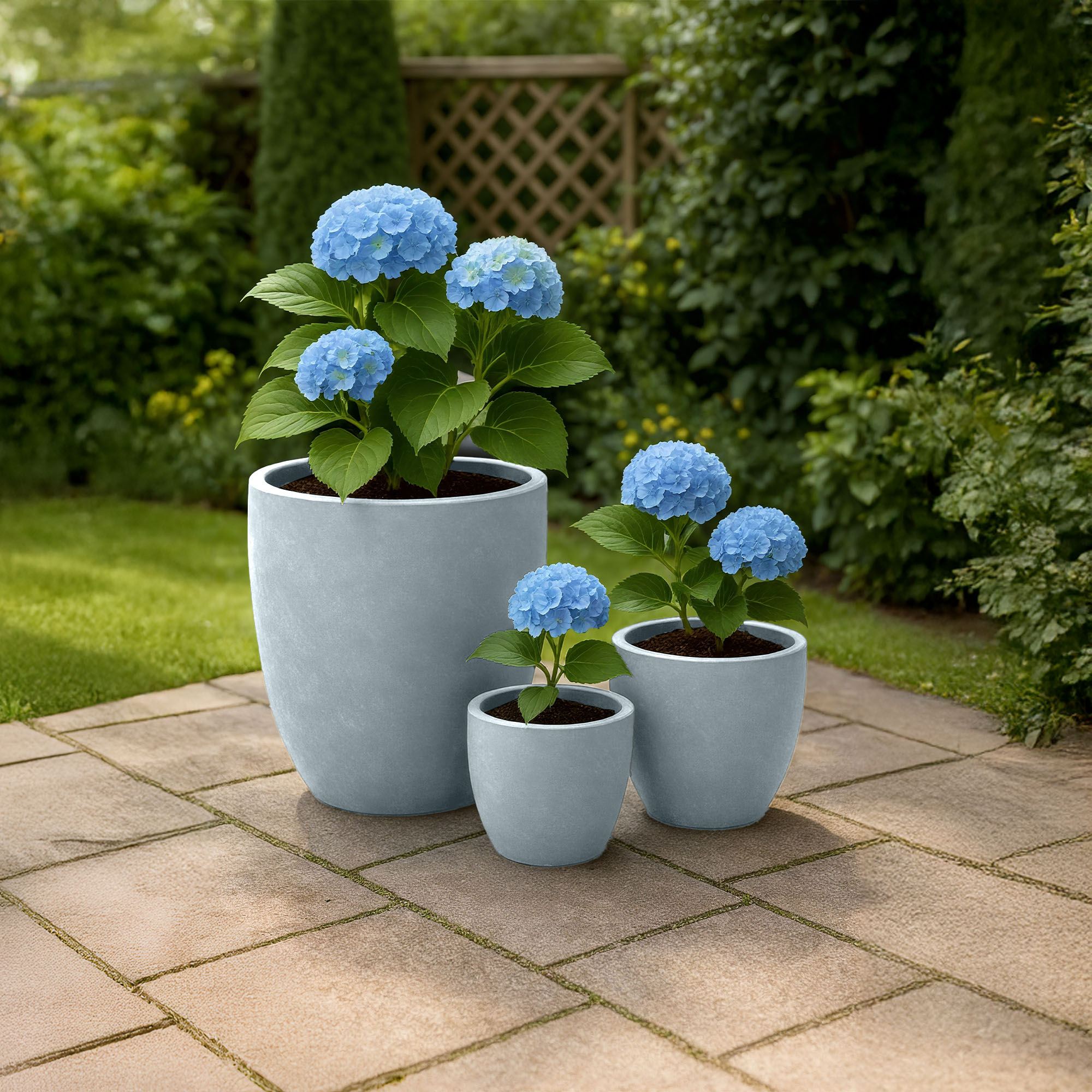 Set de 3 bacs à plantes ronds 1