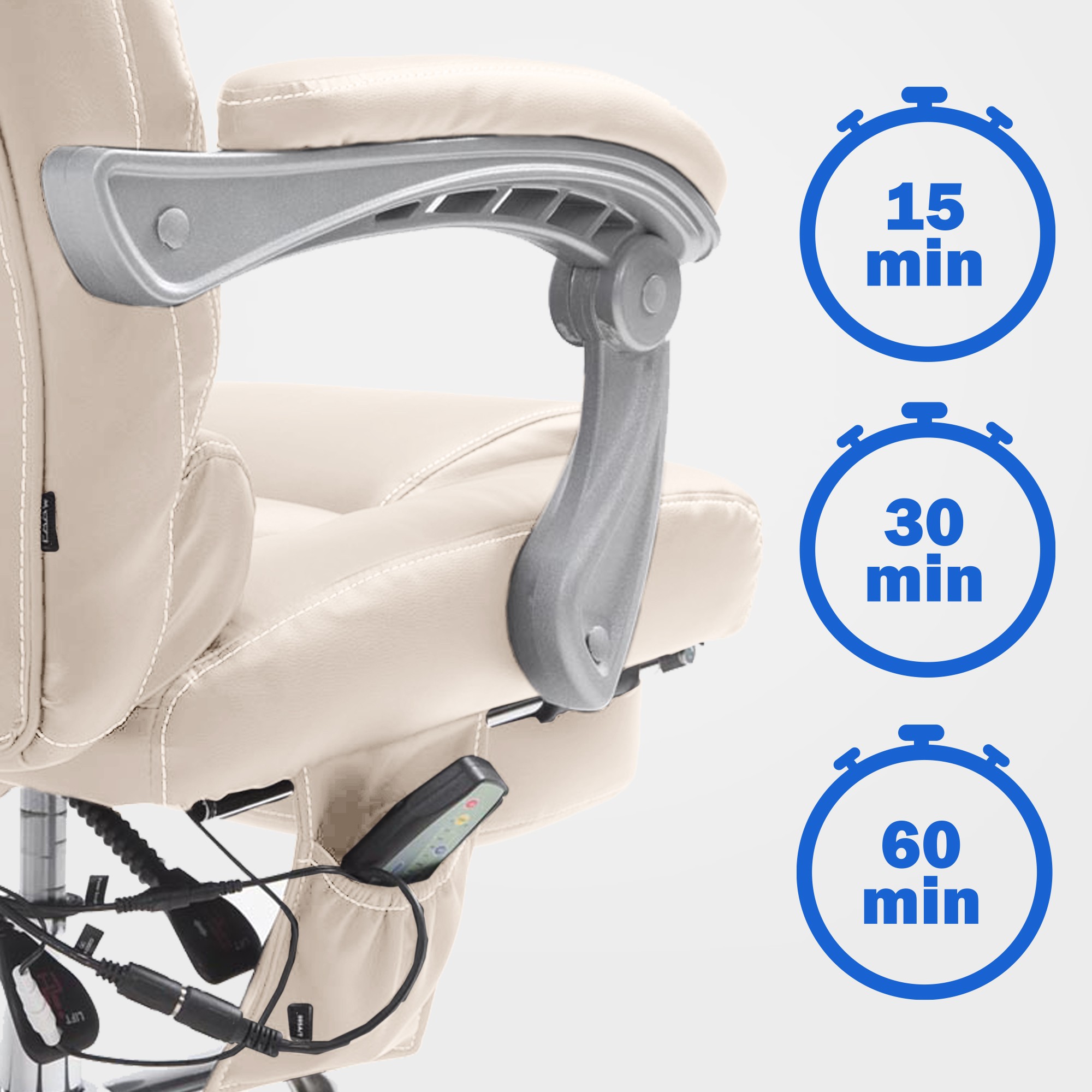 Chaise de bureau Pacific avec fonction massage simili cuir