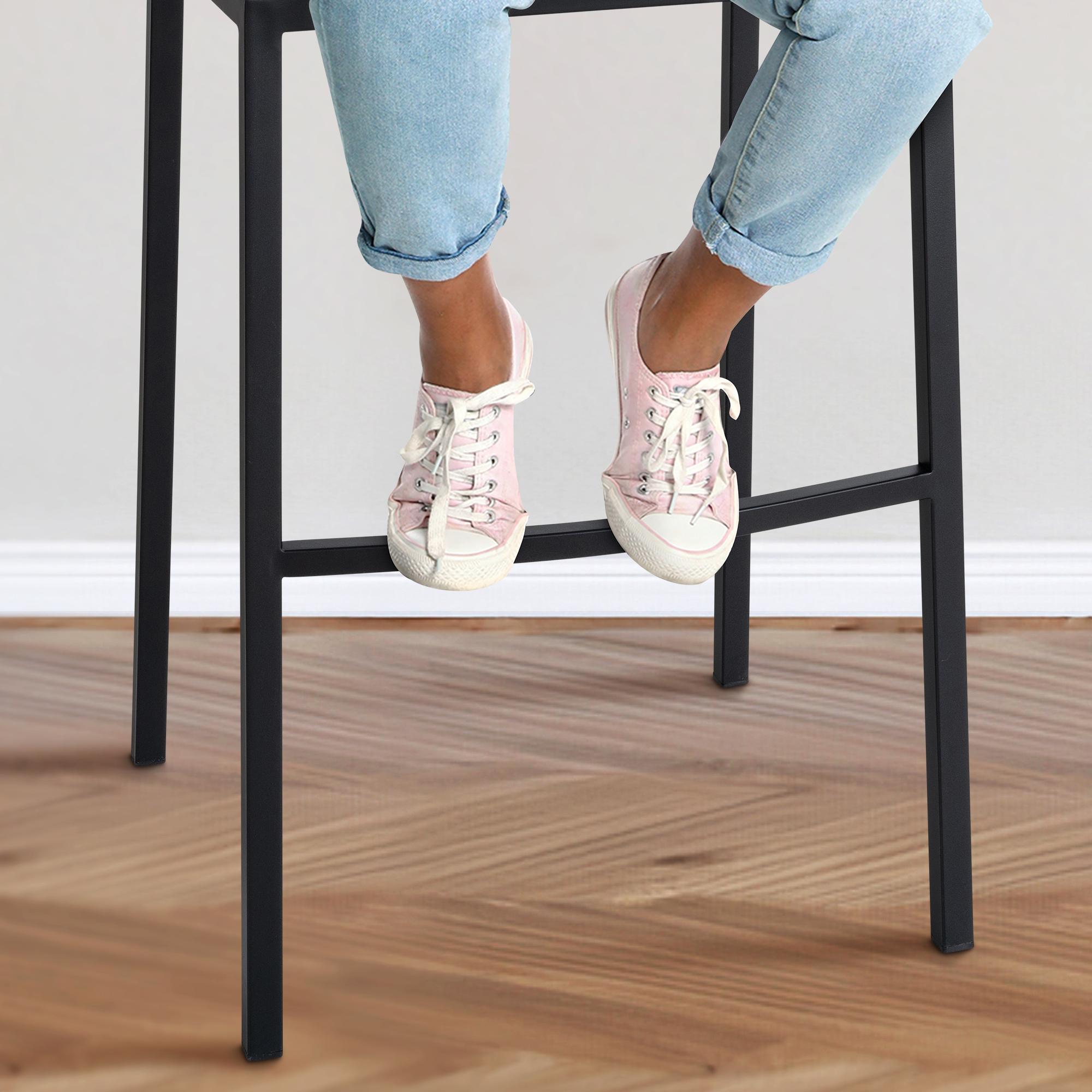 Tabouret de bar Damaso en tissu avec cadre à quatre pieds
