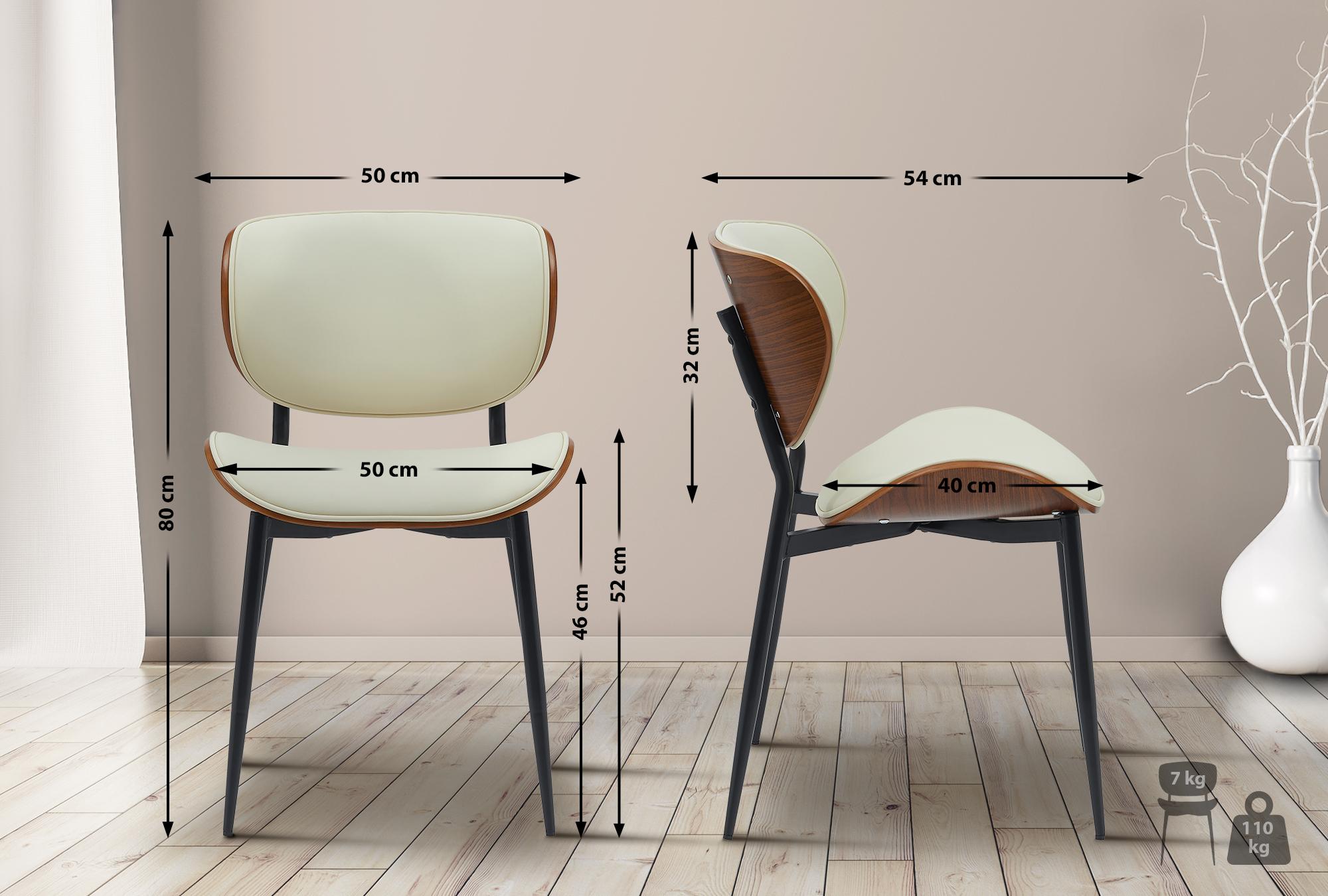 Lot de 2 chaises visiteurs Enid en similicuir ou en tissu