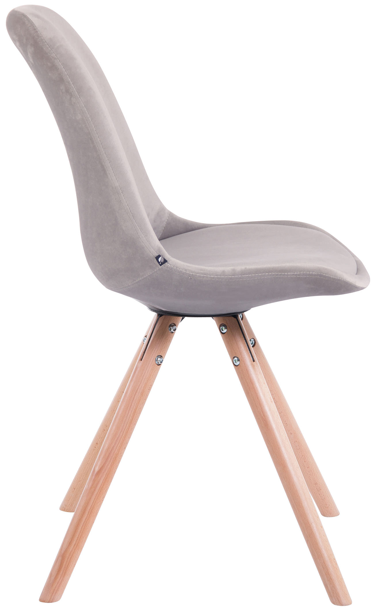 Chaise de salle à manger Toulouse en velours avec pieds ronds