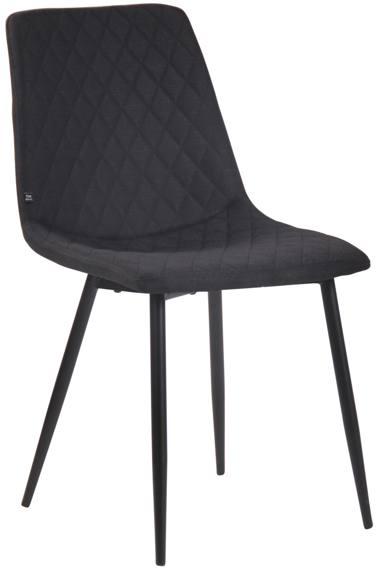 Chaise de salle à manger Telde en tissu avec Piètement en Métal noir mat