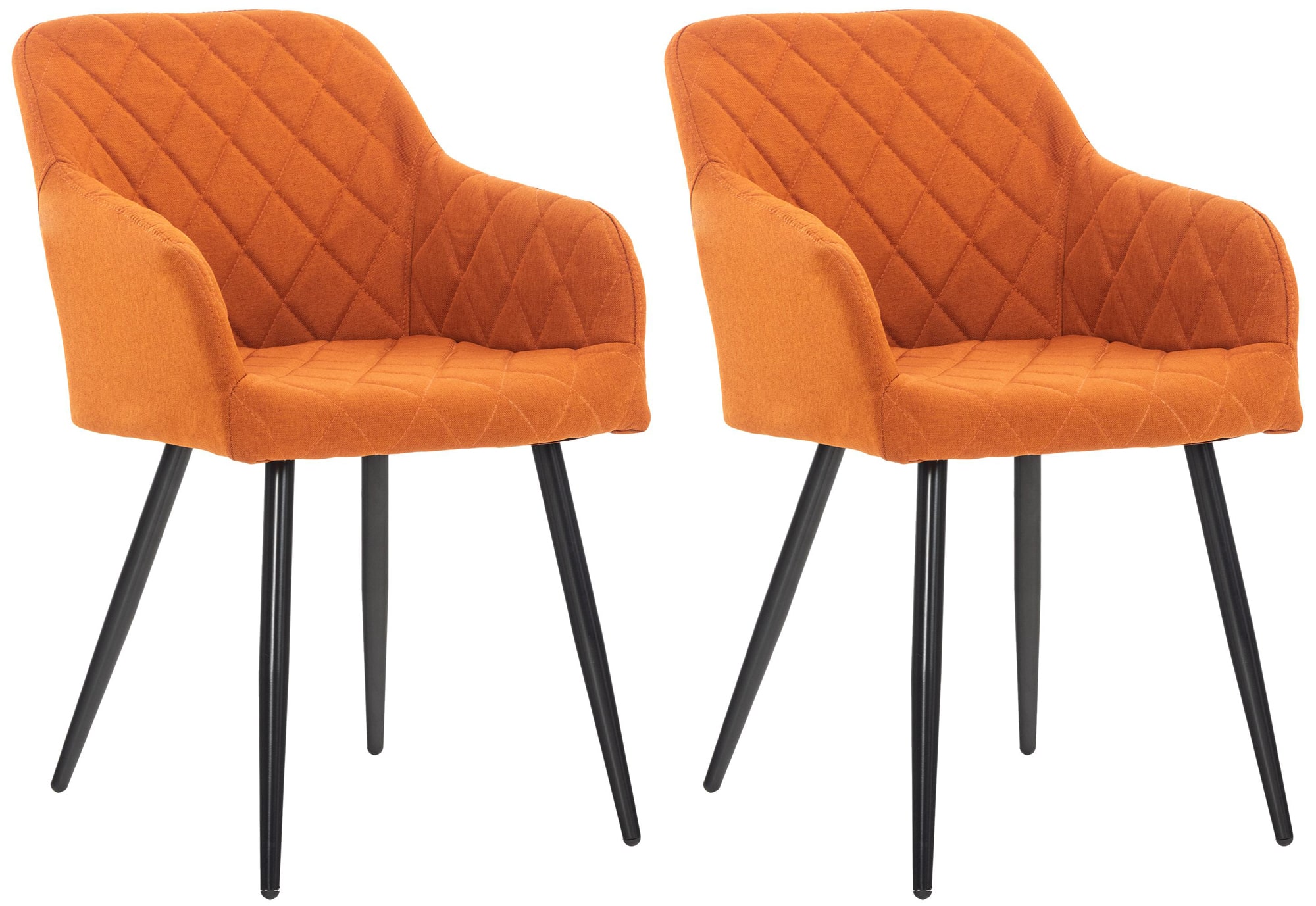 Lot de 2 chaises de salle à manger Shila avec Piètement en Métal noir