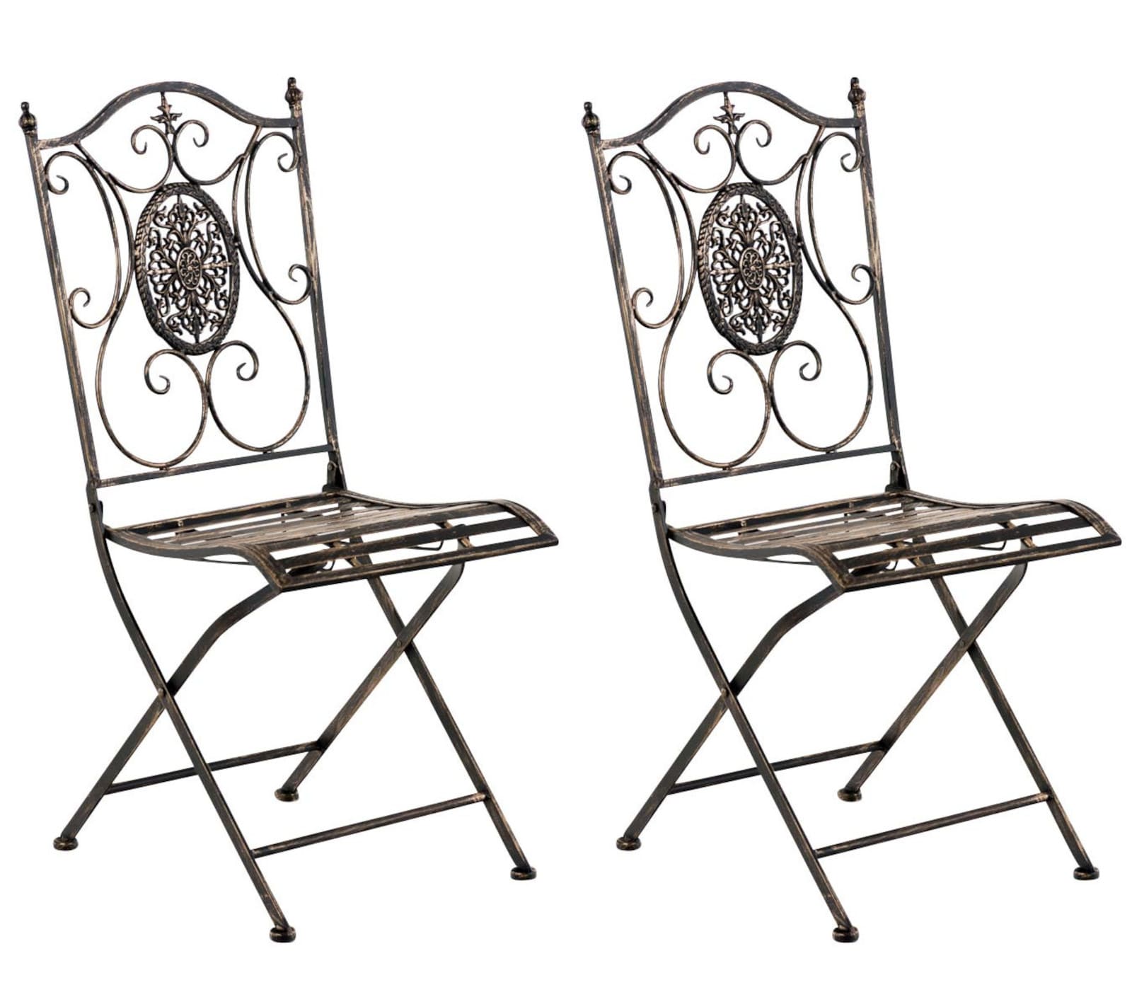 Lot de 2 chaises de jardin pliables Sibell en fer