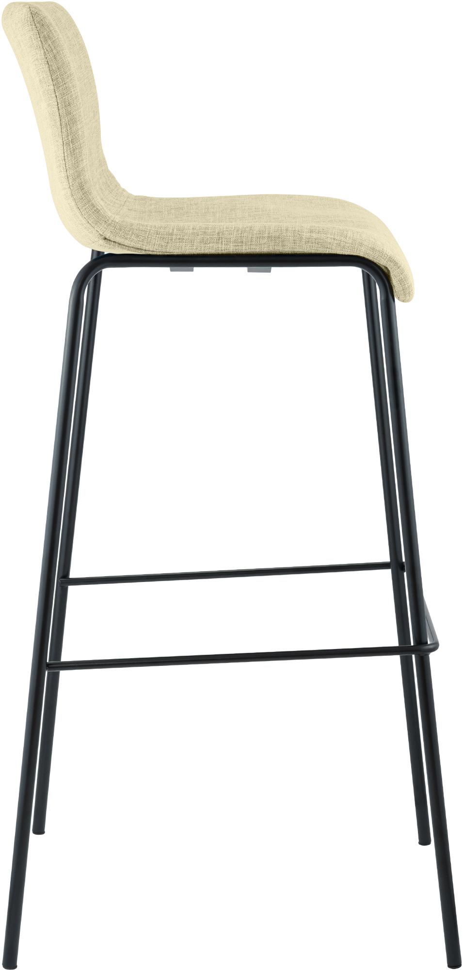 Lot de 2 tabourets de bar Hover en tissu, pieds metalliques