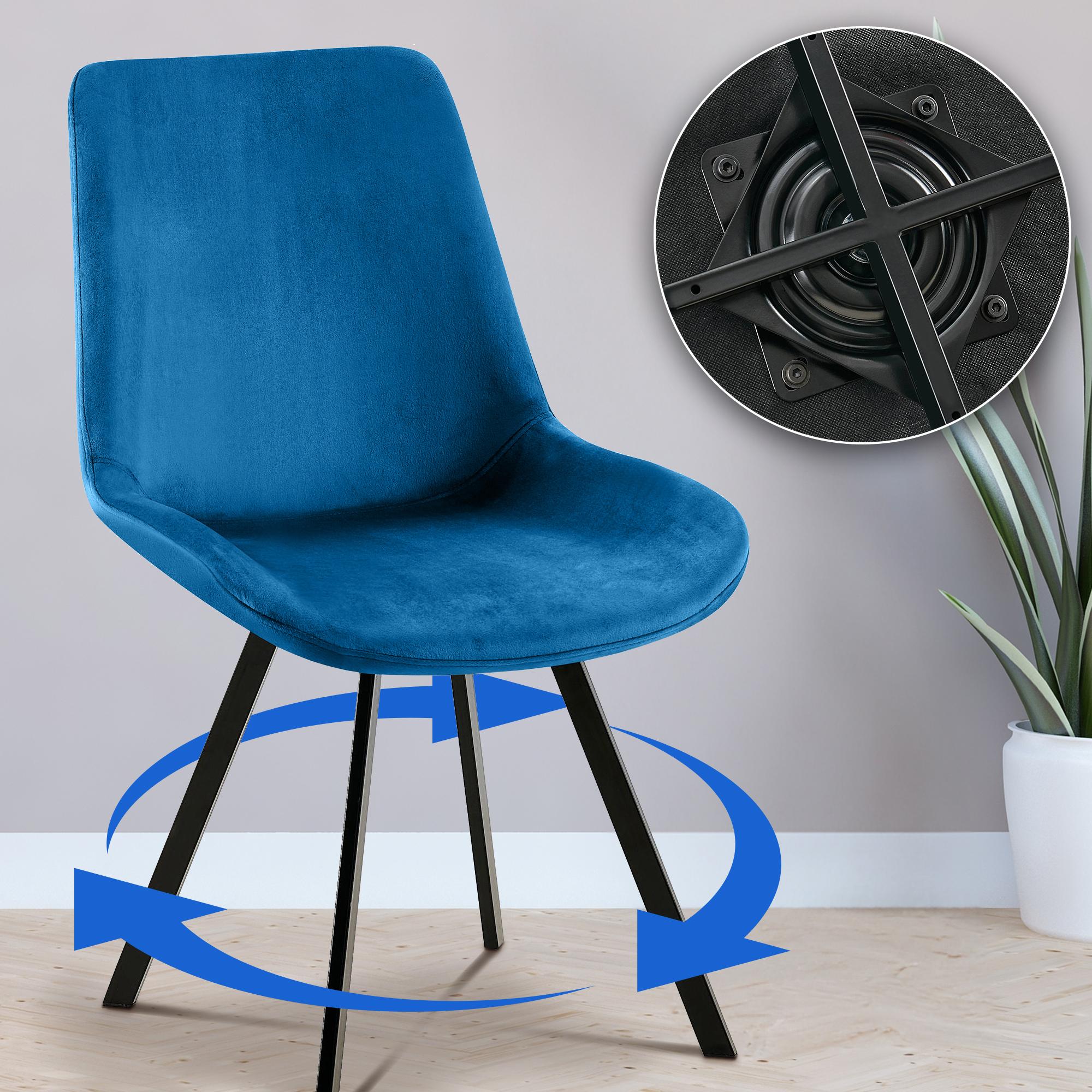Lot de 2 chaises de salle à manger Lewes velours