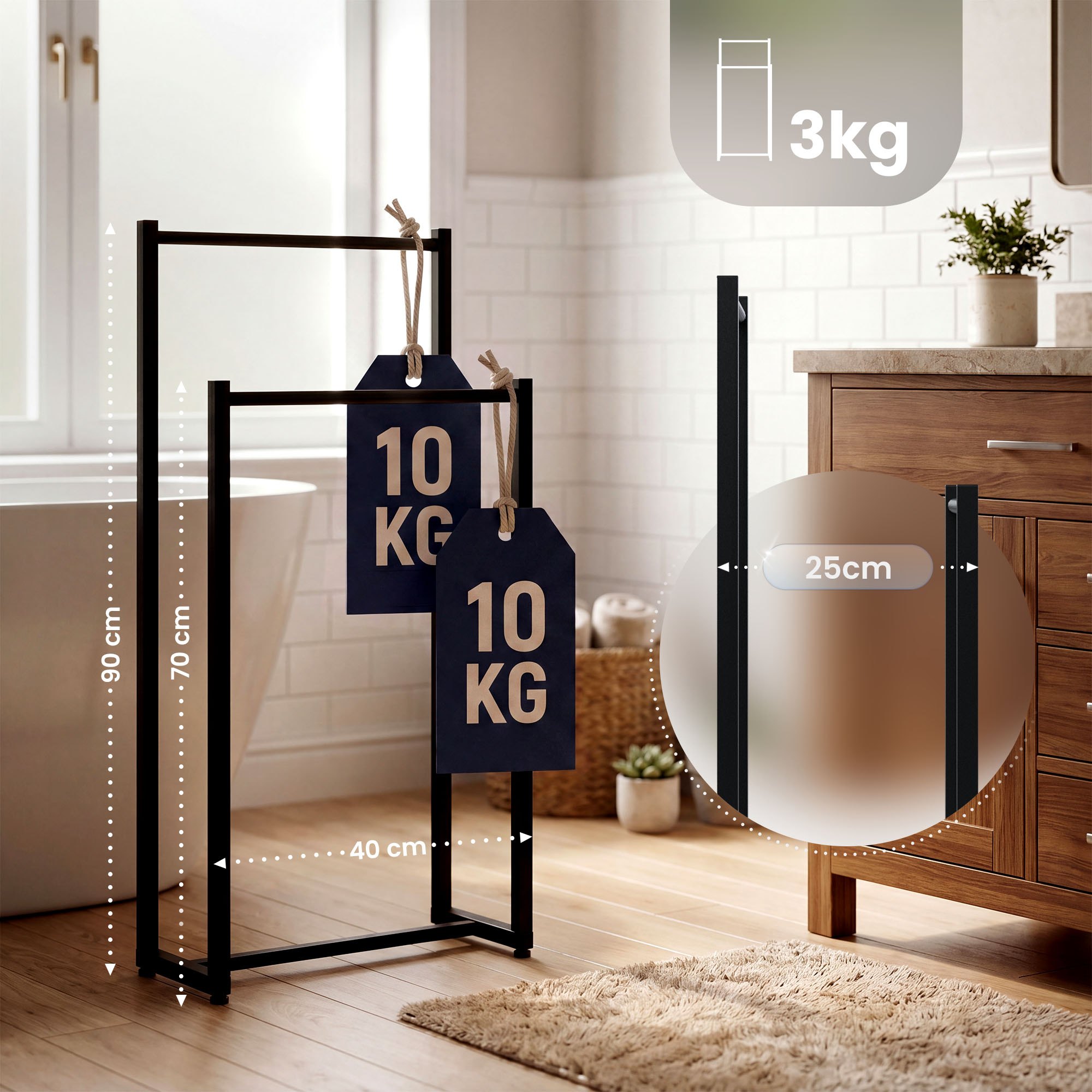 Porte-serviettes Taunton pour salle de bain &ndash; design moderne et fixation facile