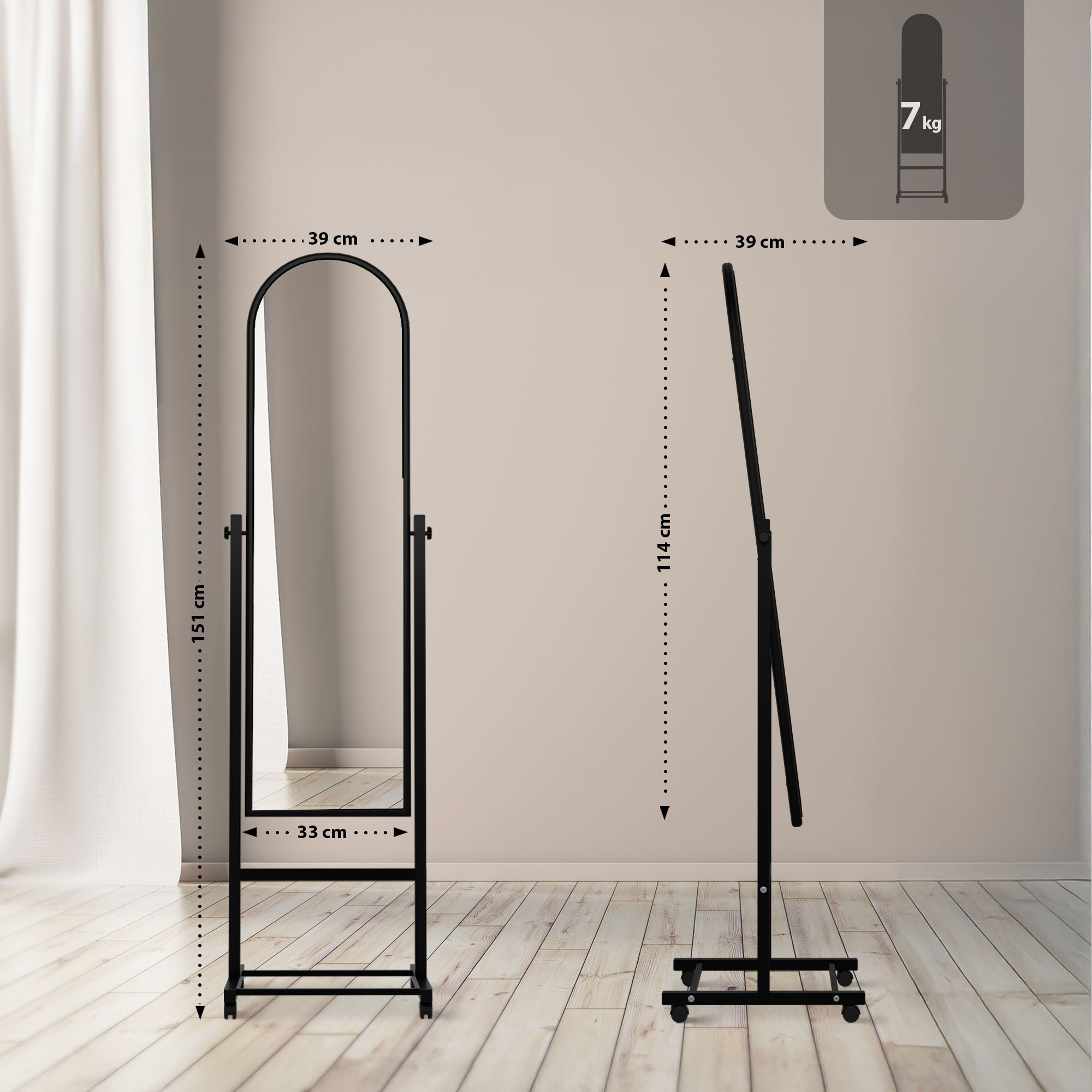 Miroir sur pied Evoir