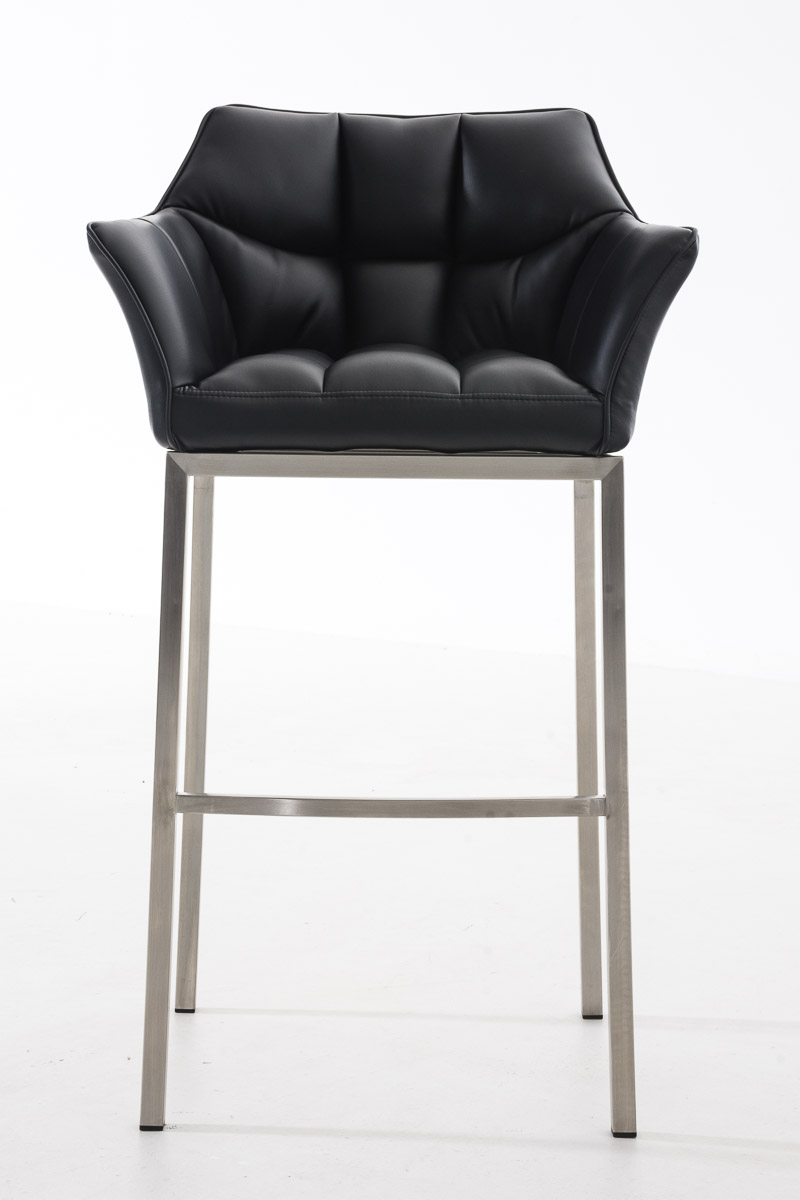 Tabouret de bar Damaso en similicuir avec piétement quatre pieds