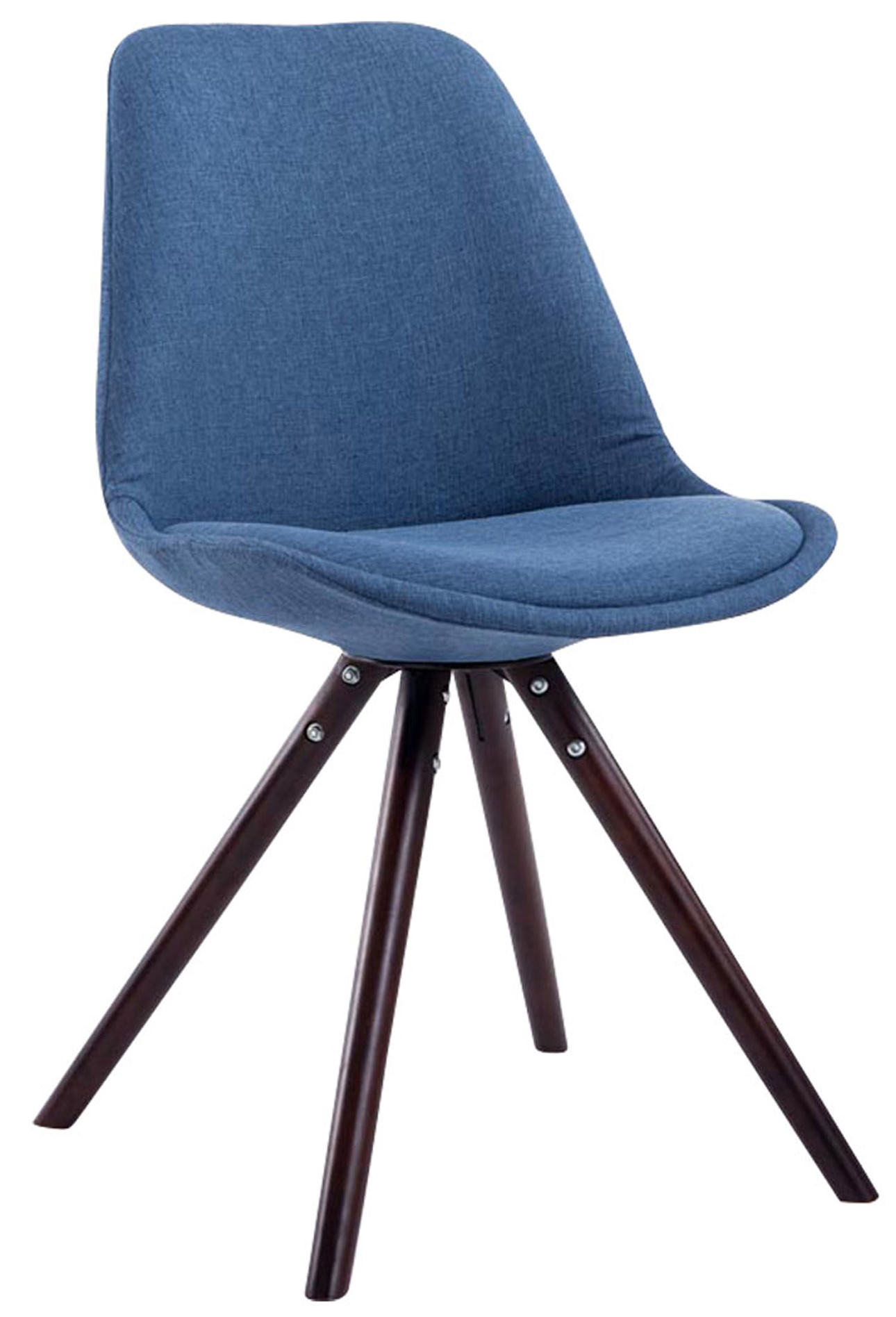 Lot de 4 Chaises de salle à manger Toulouse Tissu Pieds ronds bois
