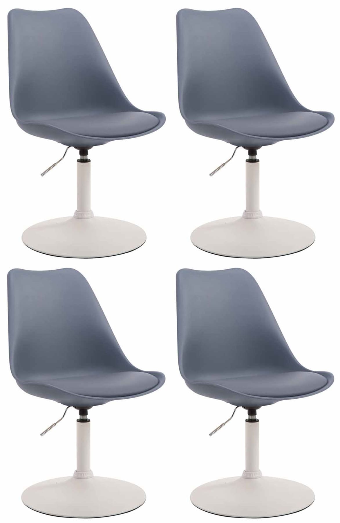 Lot de 4 Chaises de salle à manger Maverick en Plastique avec pied métal