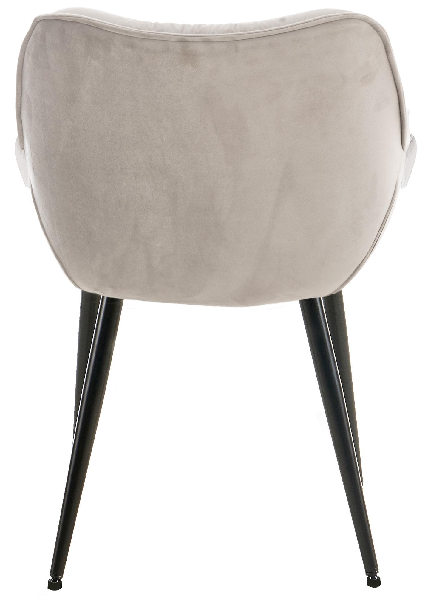 Chaise de salle à manger Tanna en Velours avec Piètement en Métal noir