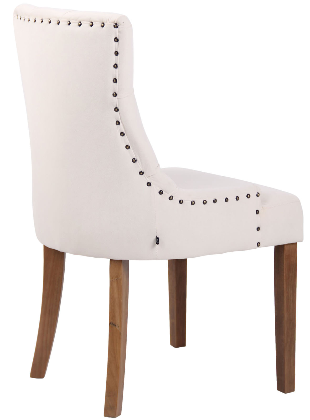 Lot de 4 Chaises de salle à manger Aberdeen en Velours Piètement en bois d'hévéa